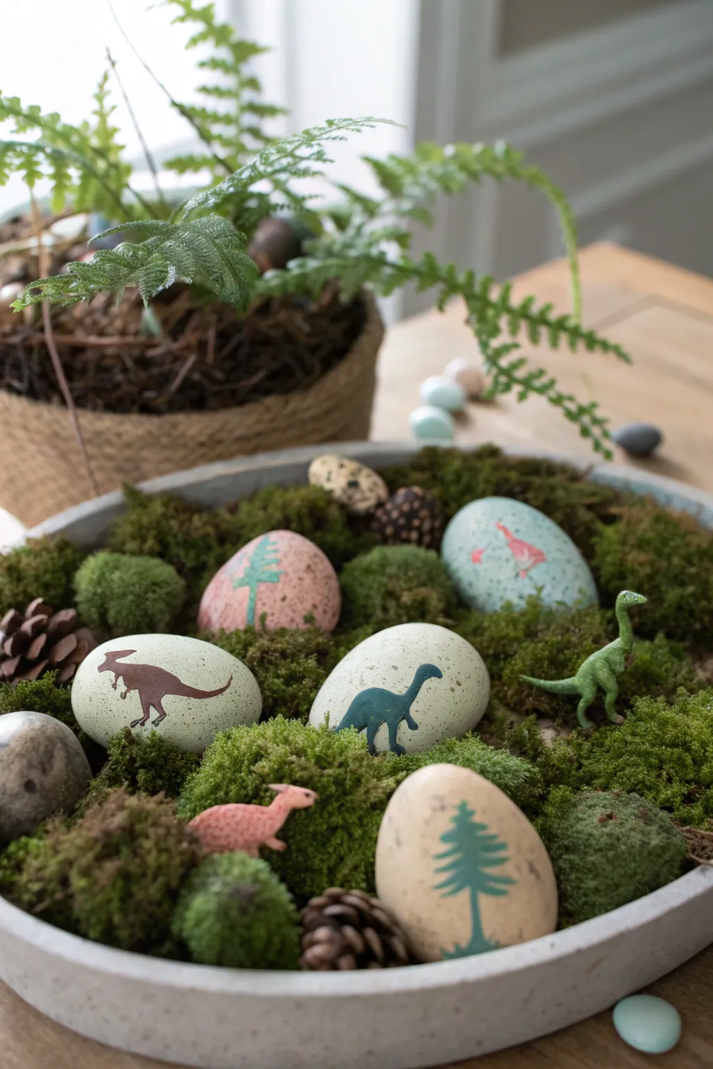 Discover the tranquility of playtime with a Dinosaur Rock Garden—where art meets imagination in a serene, natural setting.
