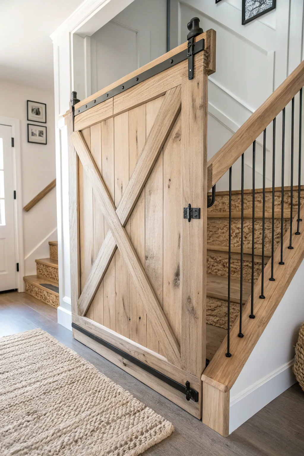 Transform your space with a chic sliding barn door baby gate—where farmhouse elegance meets modern minimalism.