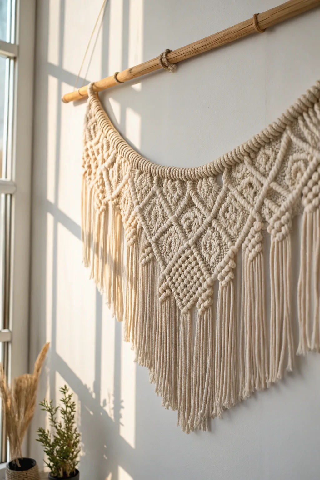 Elevate your space with the timeless beauty of a handcrafted macrame banner.