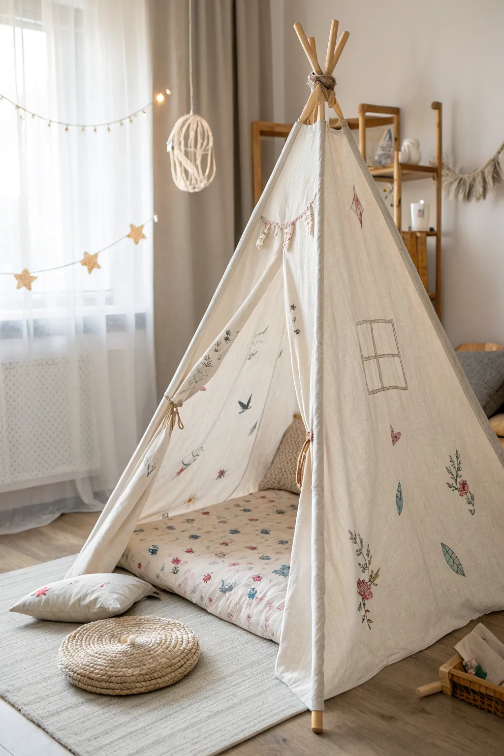 Create a magical bedtime retreat with this DIY fairy-themed bed tent, where imagination meets minimalist charm.
