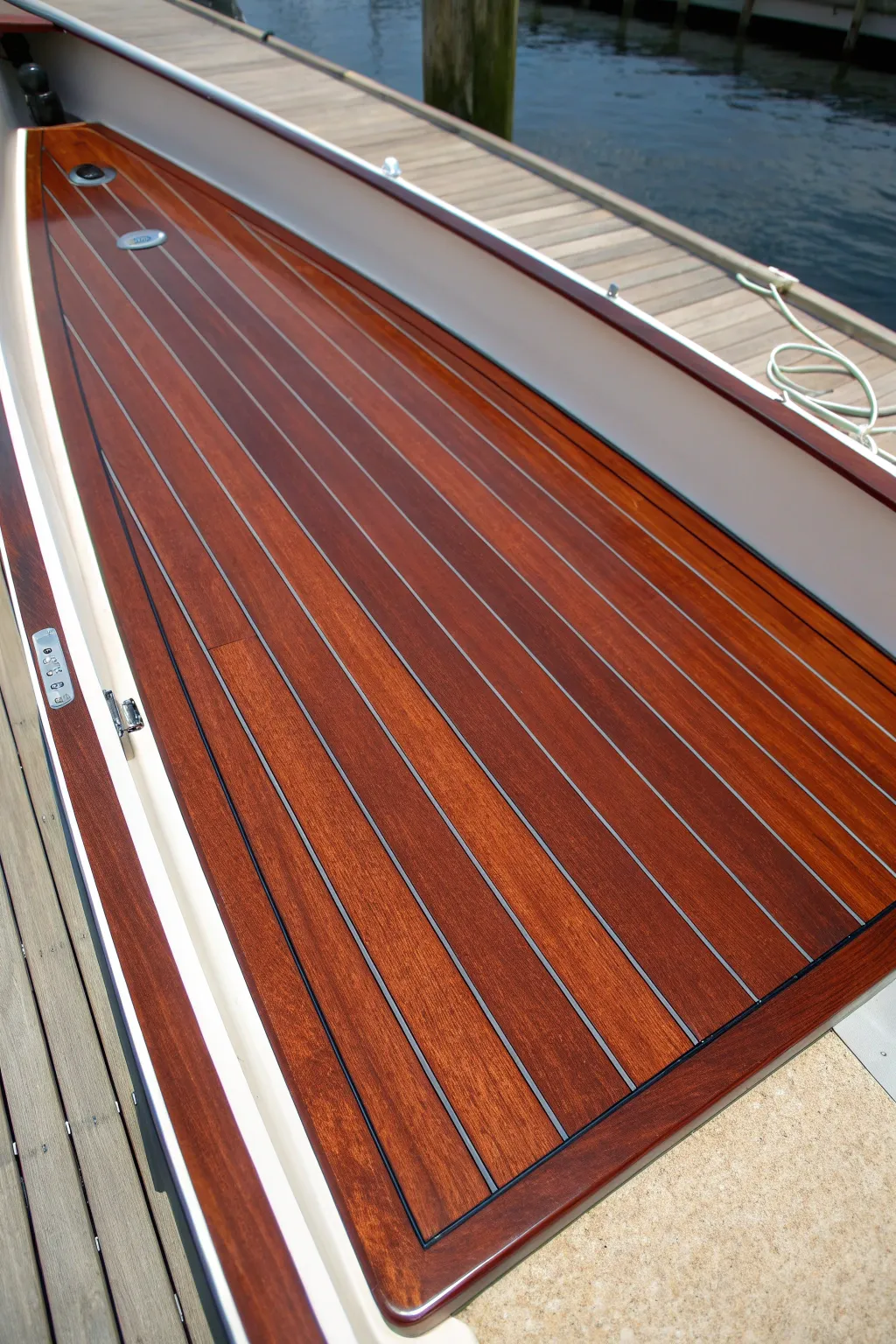 Transform your boat with the elegance of peel-and-stick vinyl planks—effortless installation with eye-catching style.
