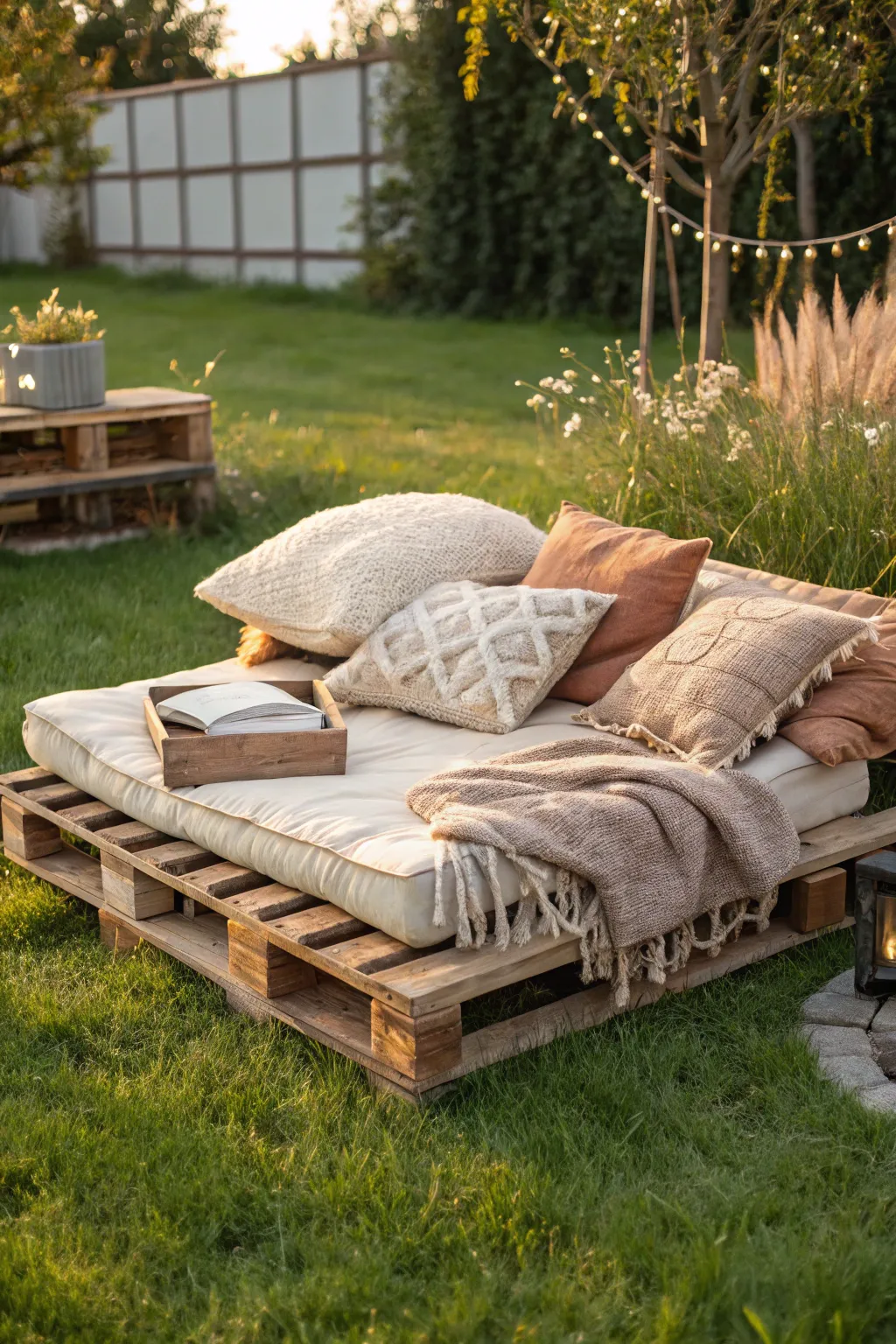 Transform your backyard into a cozy boho oasis with a simple yet stylish chill-out lounge.