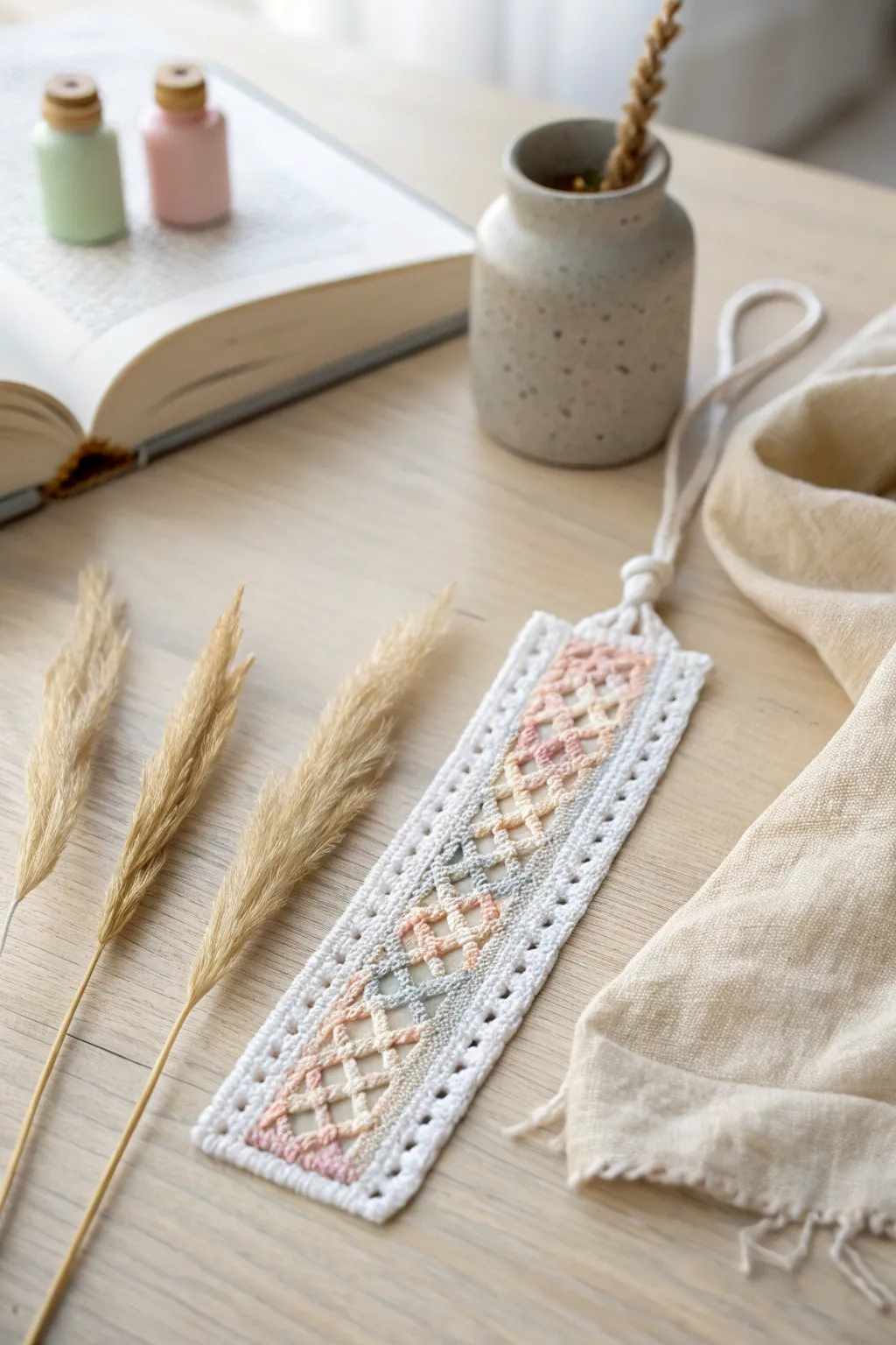 Discover the beauty of simplicity with these charming miniature woven bookmarks.