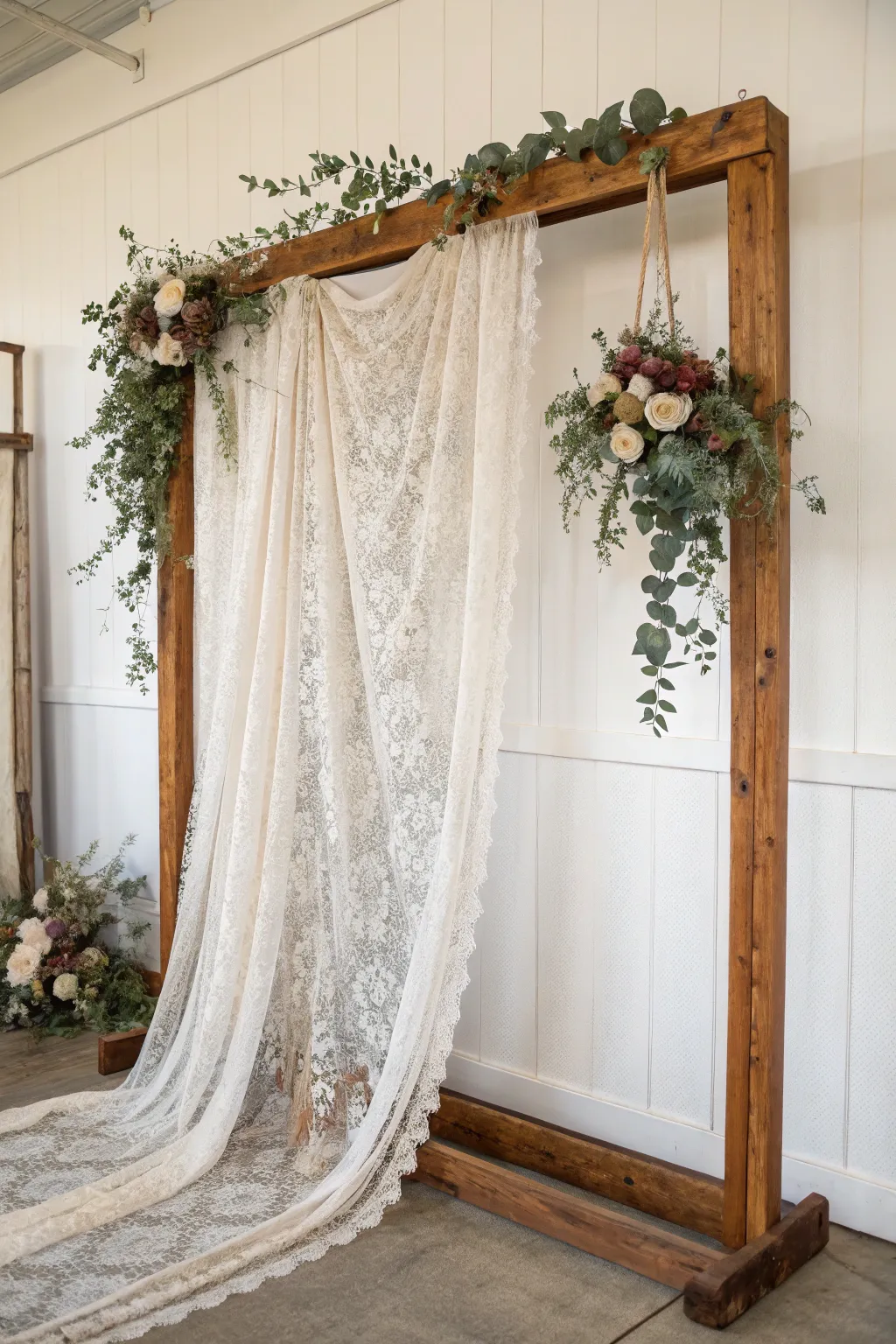 Step into a world of vintage charm with this DIY bridal shower backdrop, where timeless elegance meets minimalist beauty.