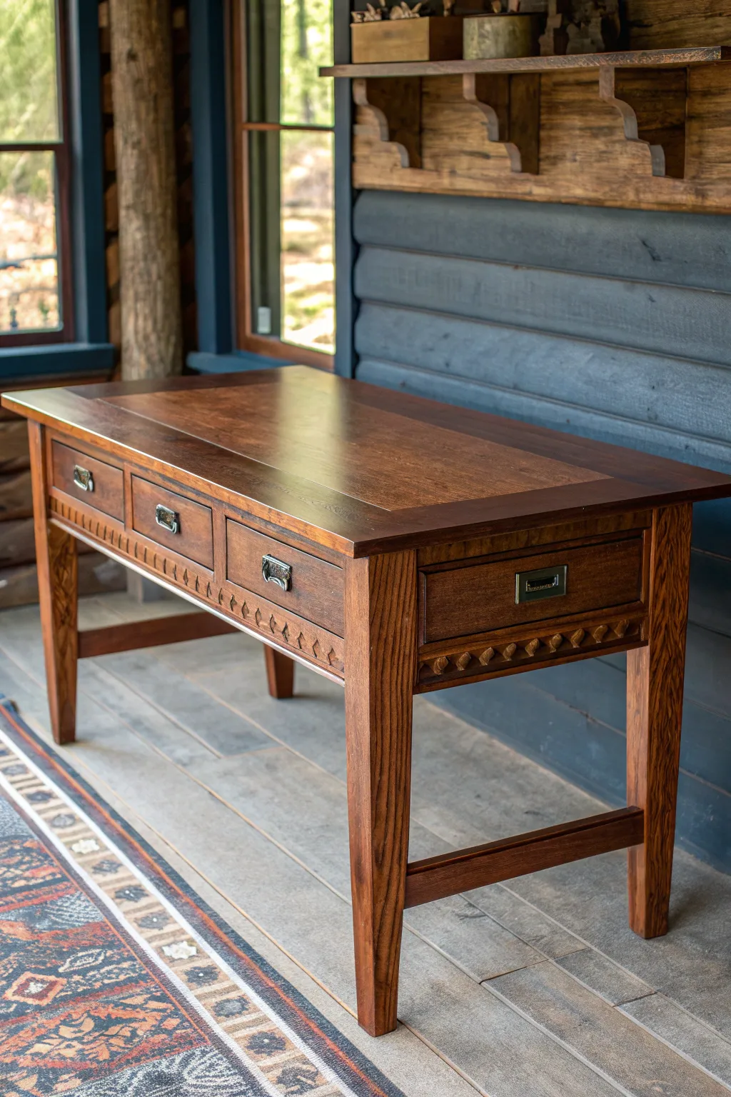 Transform your cabin with this elegant multi-function table, where craftsmanship meets practicality.