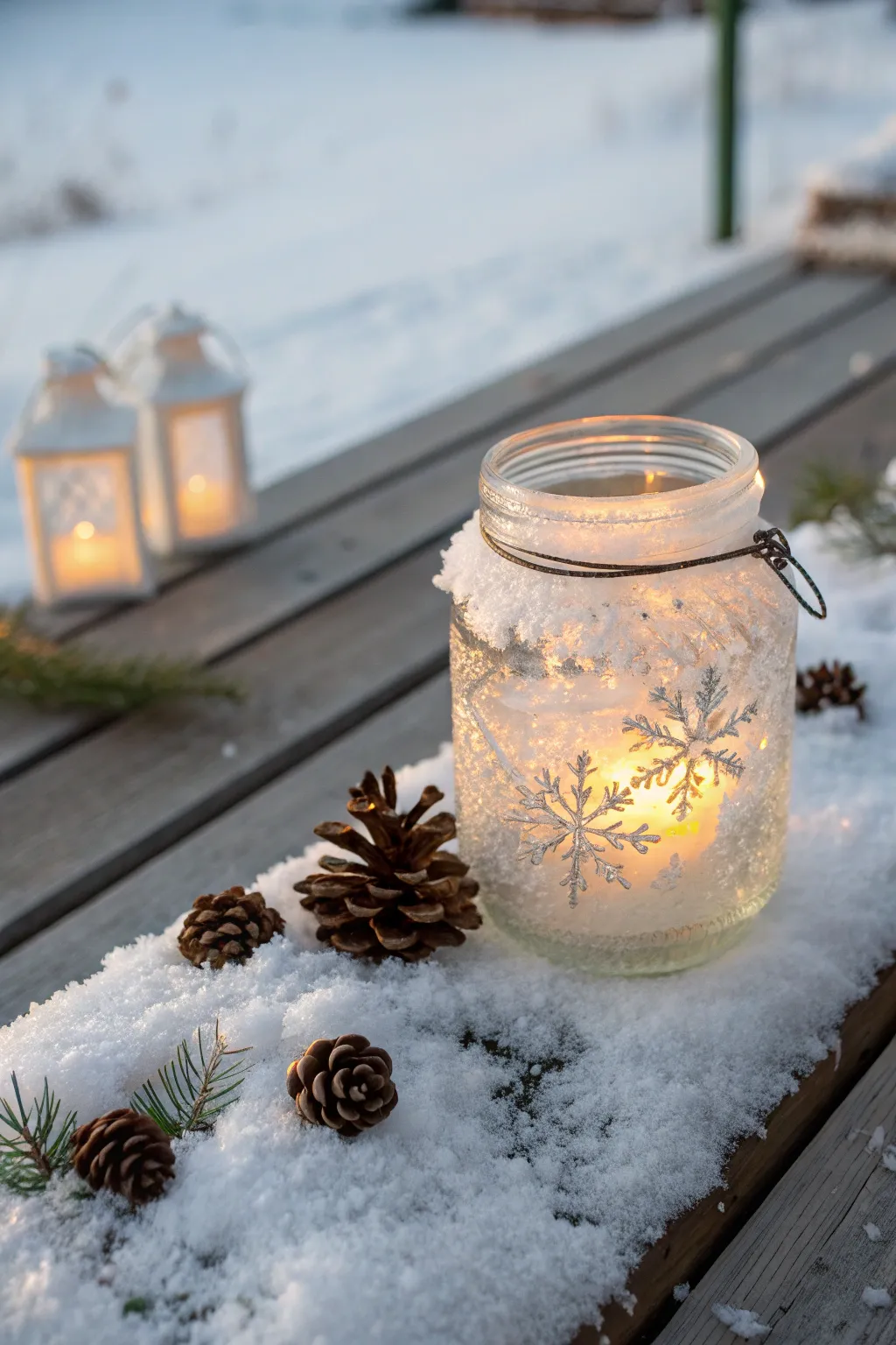 Illuminate your winter nights with enchanting DIY ice lanterns.