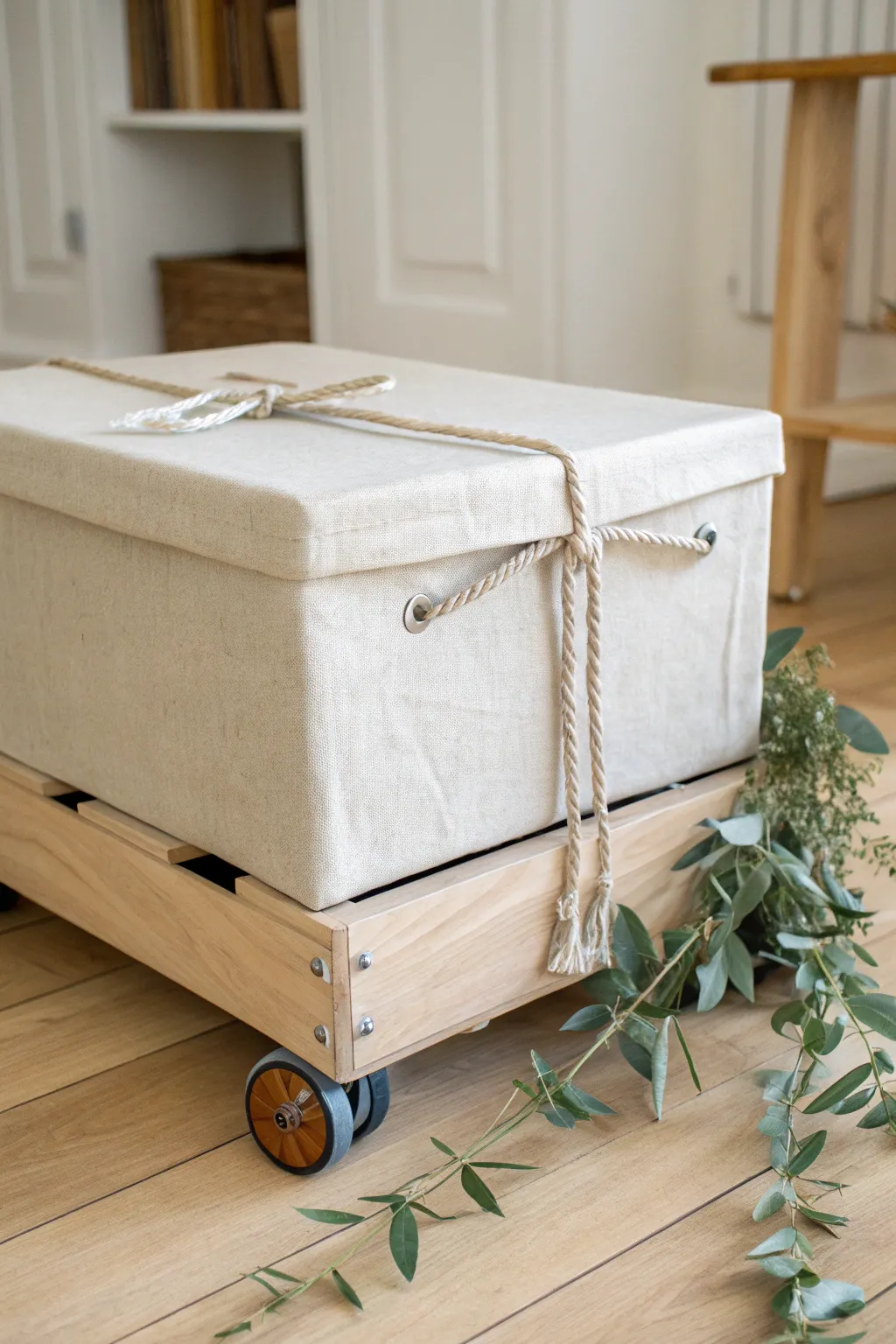 Elevate your storage game with this DIY rolling crate - where simplicity meets style!