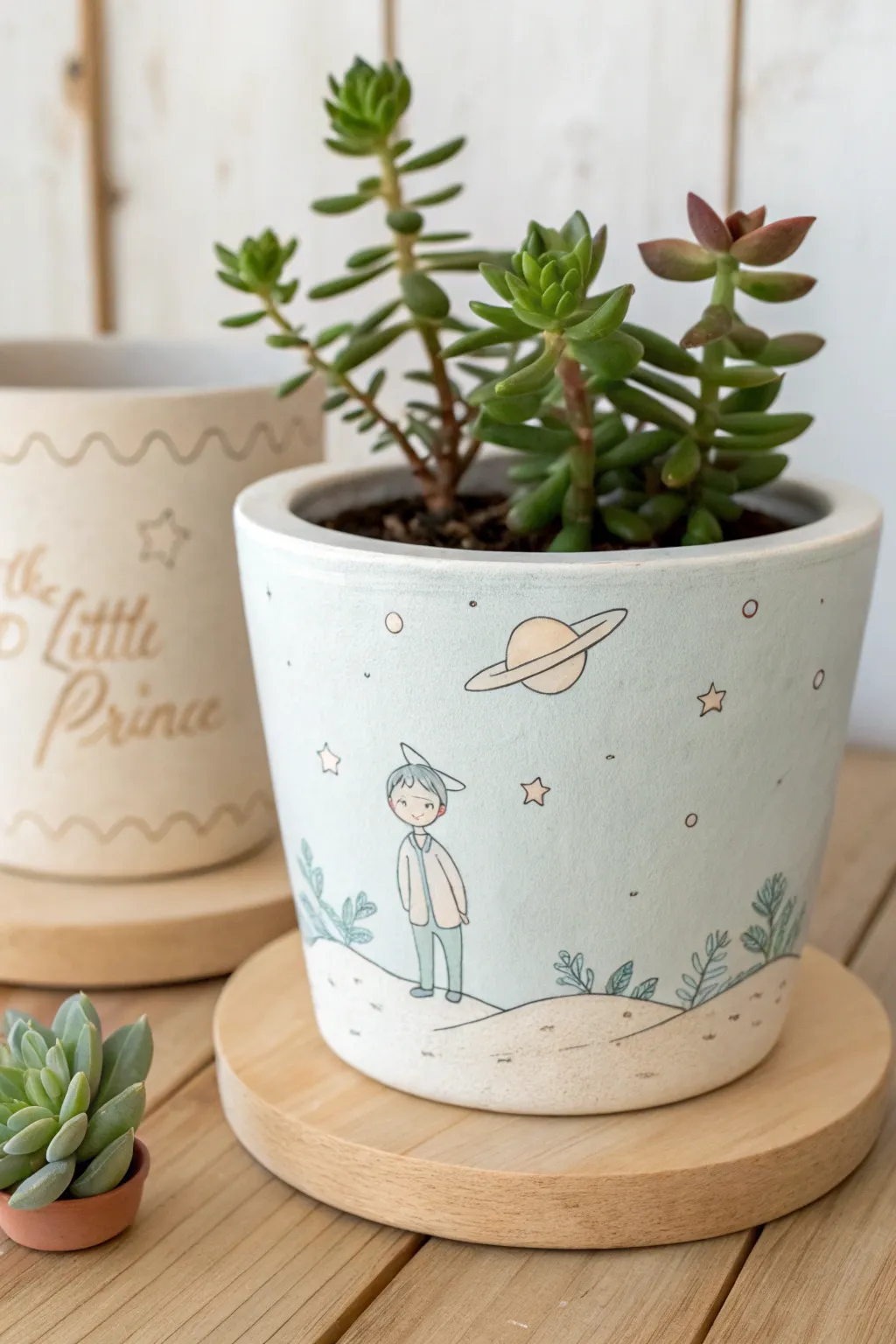 Bring your favorite story to life with this whimsical 'Little Prince' clay pot, perfect for adding a touch of magic to your minimalist decor!