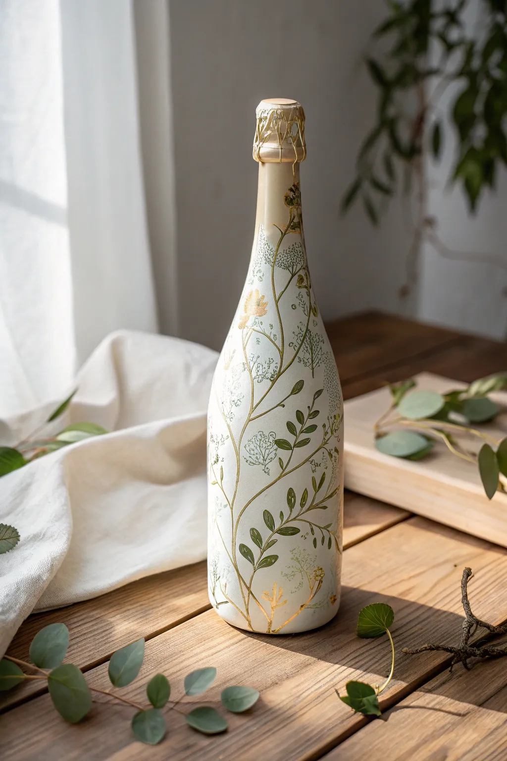 Transform your champagne bottle into a work of art with minimalist vine designs. Perfect for adding a touch of elegance to any occasion.
