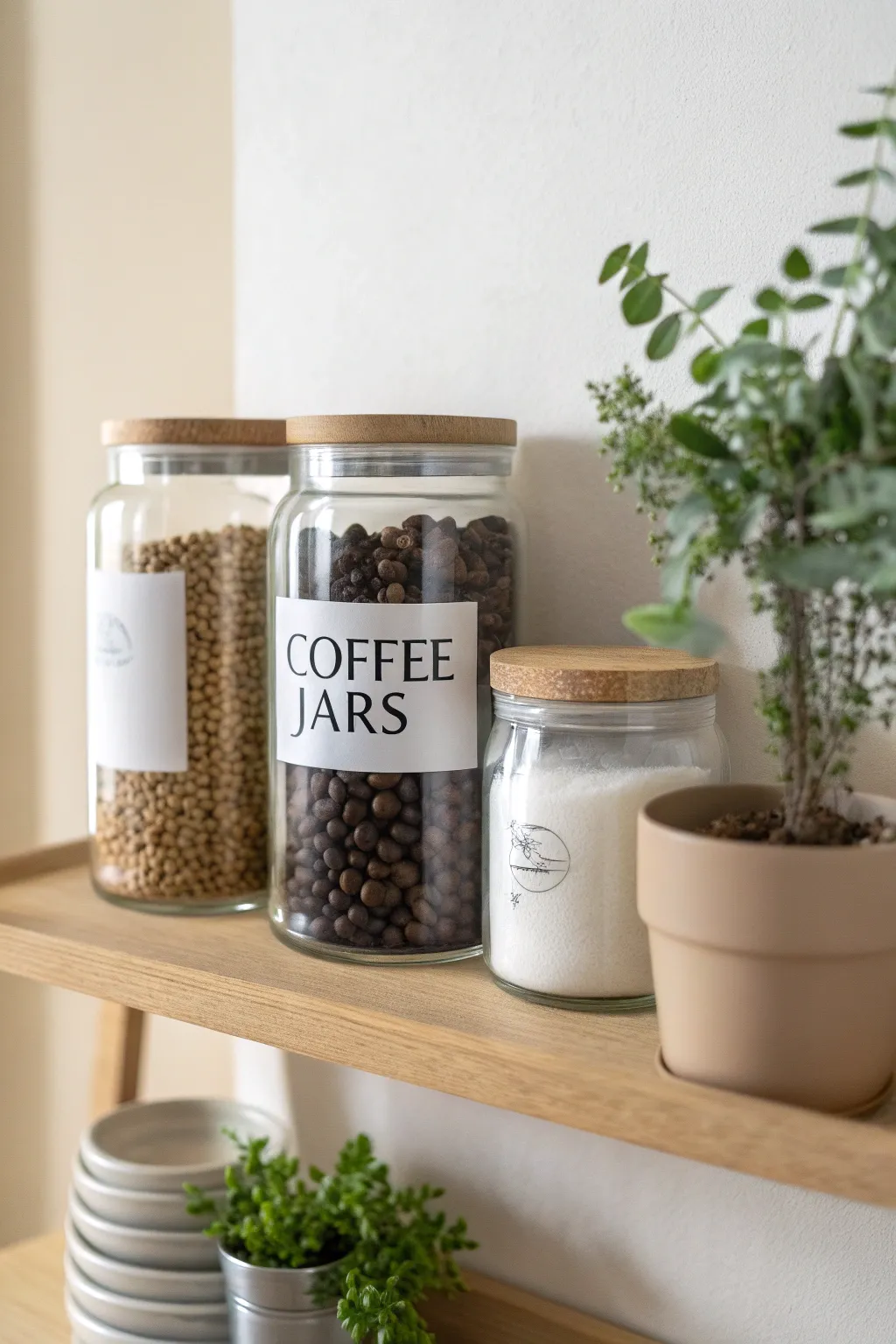 Elevate your coffee corner with a stylish and organized jar collection. ☕✨ #MinimalistBeauty #CoffeeLovers