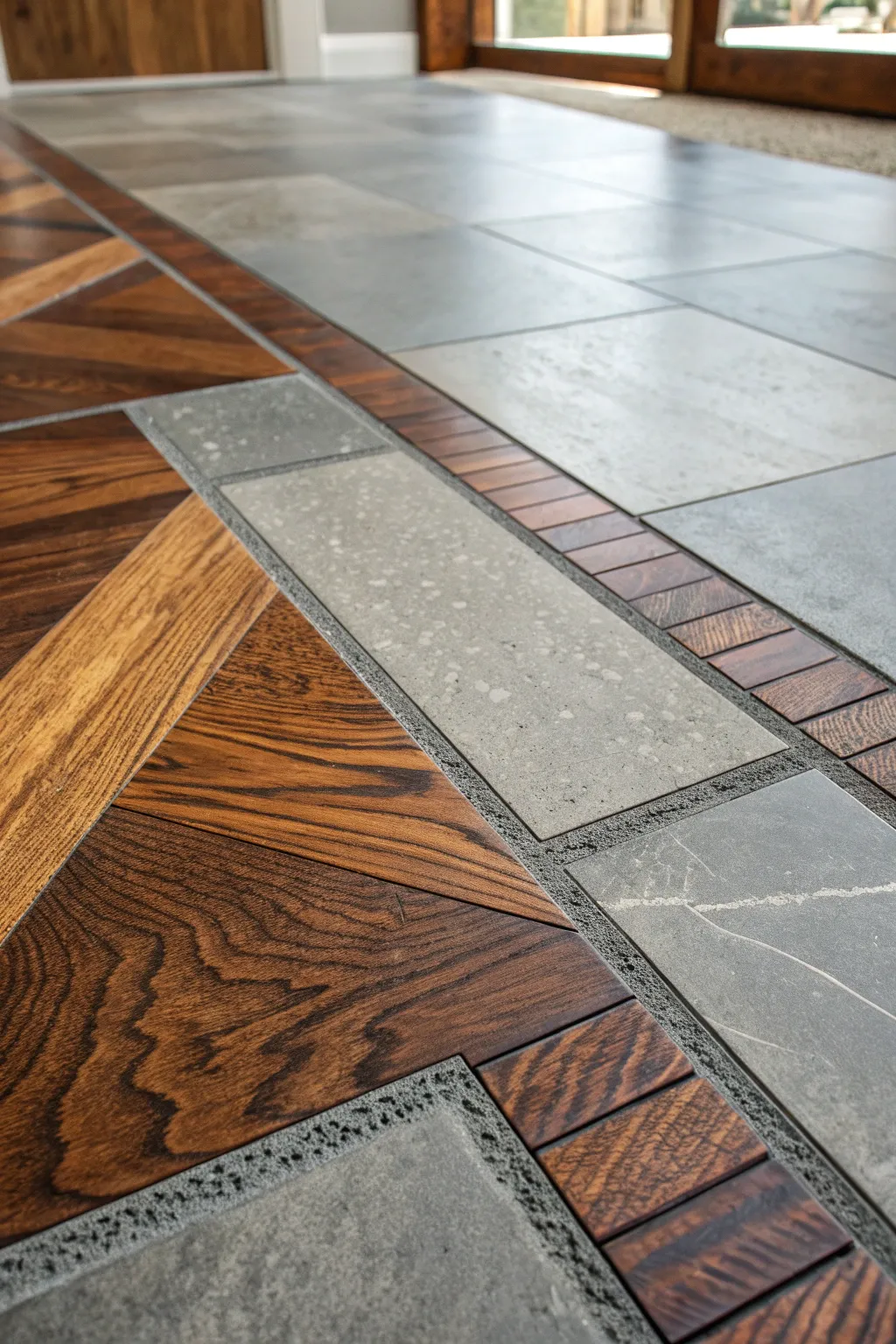 Elevate your space with the perfect blend of cool concrete and warm wood, a masterpiece of modern craftsmanship.