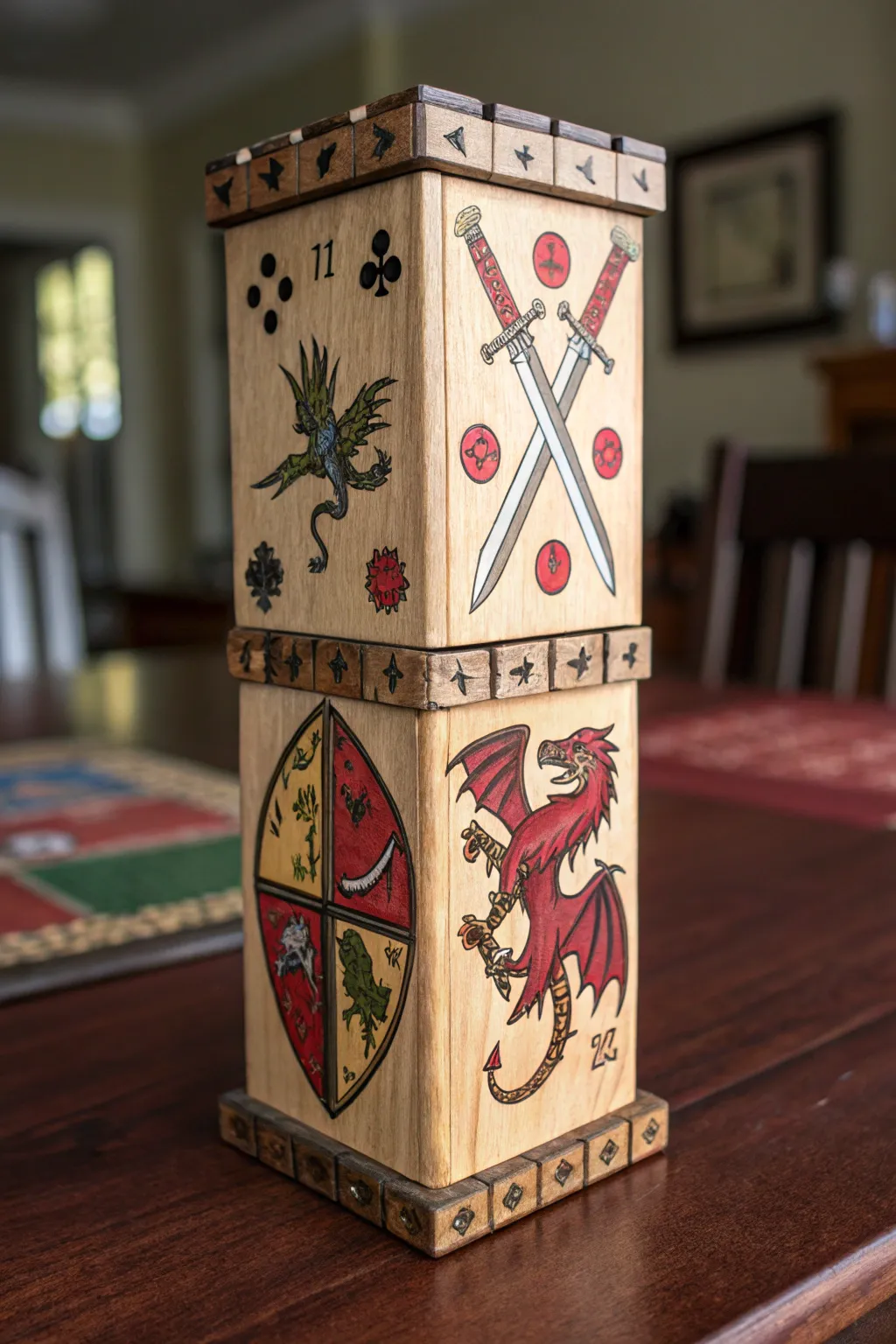 Elevate your game nights with a custom-crafted dice tower, where personal style meets epic adventure.