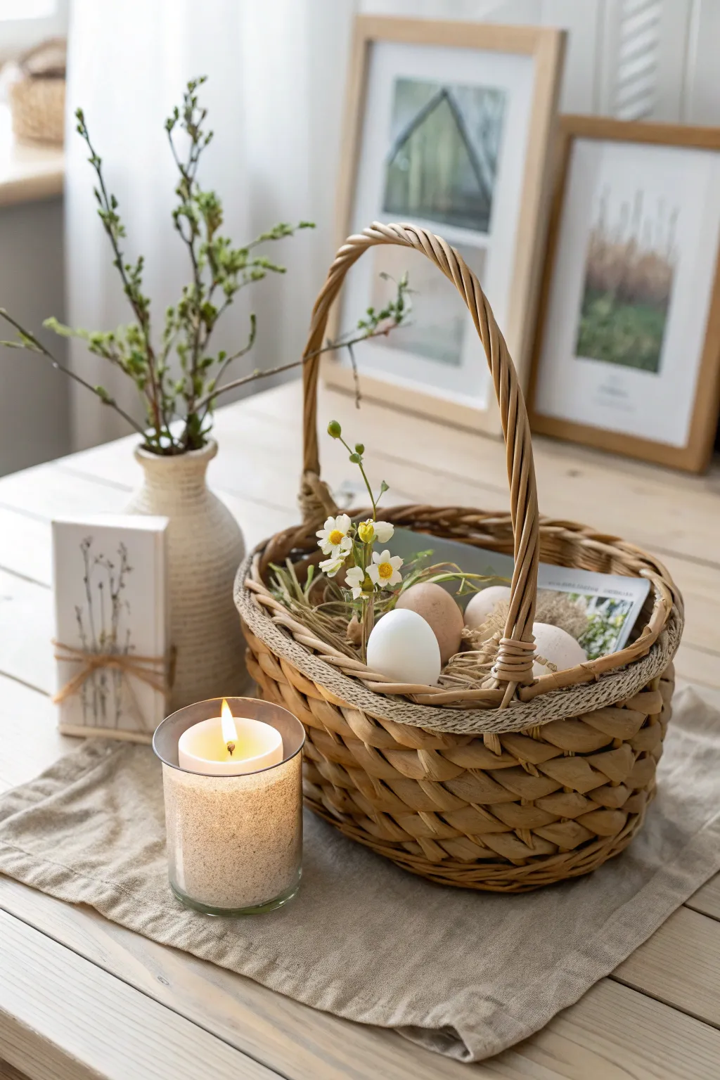 Elevate your home decor with this charming DIY Easter basket, a perfect blend of Scandinavian minimalism and boho elegance.