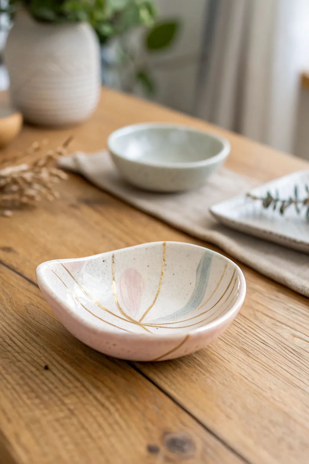 Handmade with love: A charming clay dish perfect for treasured trinkets.