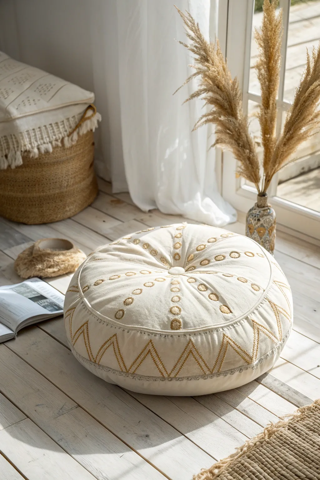 Craft the perfect cozy spot with these DIY floor cushions, ideal for stylish dorm room lounging!