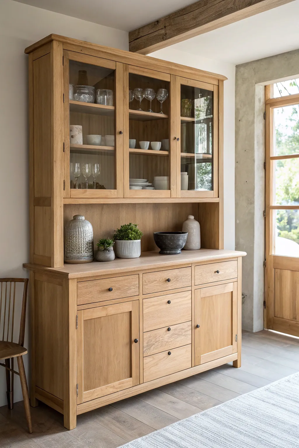 Elevate your kitchen with this stunning minimalist hutch – a perfect blend of style and storage!