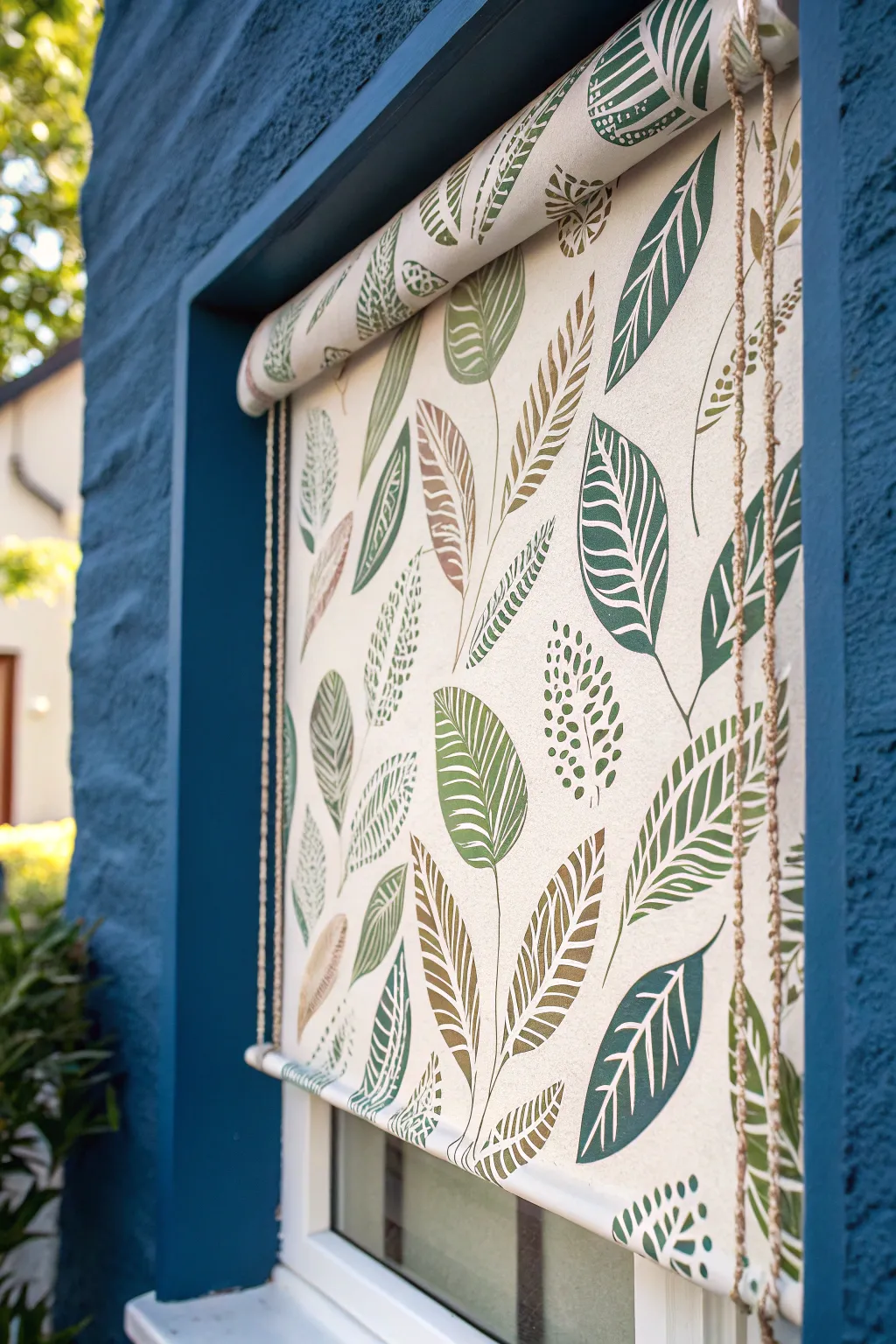 Elevate your space with handcrafted stencil designs on your blinds—where artistry meets functionality.