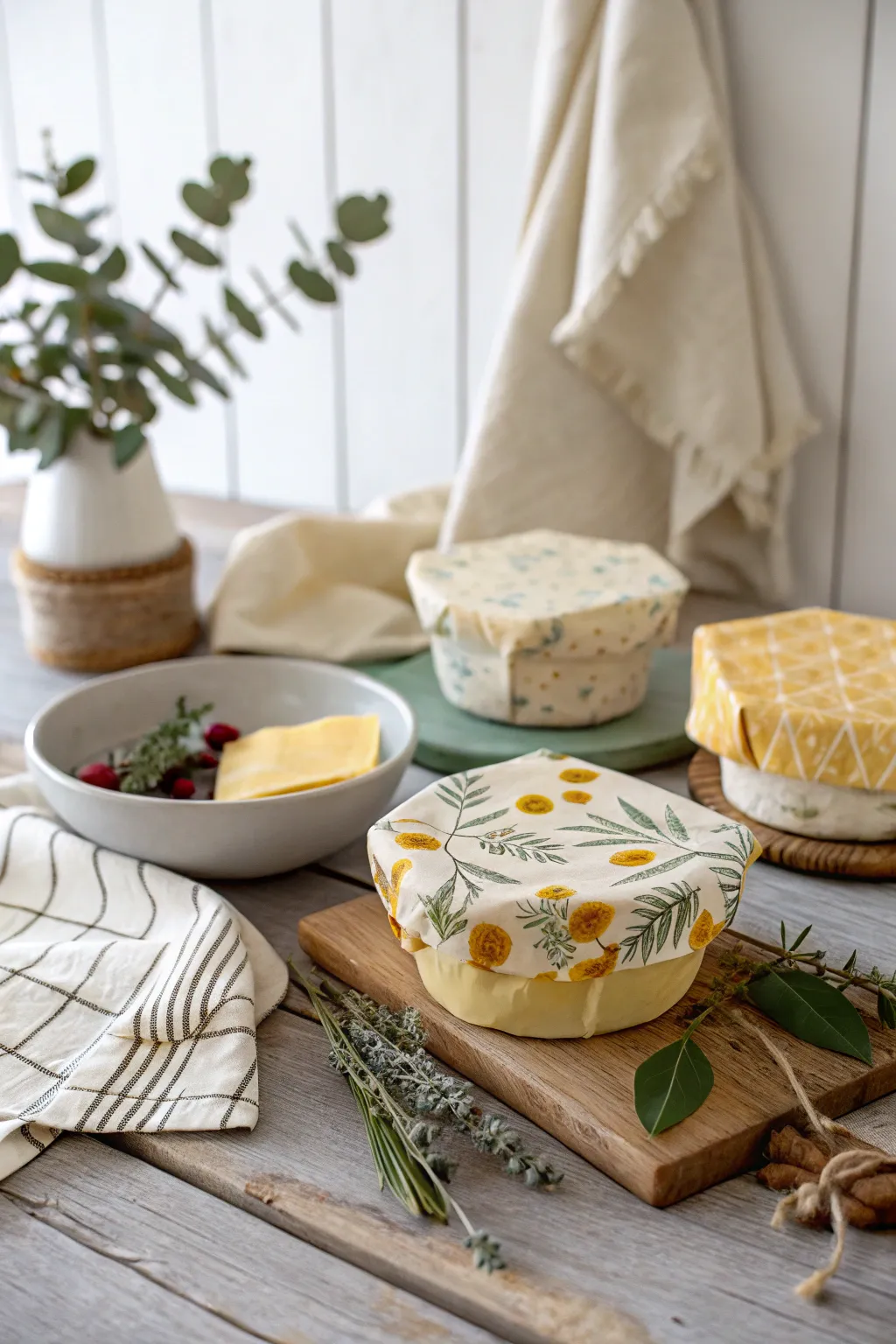 Craft your own beeswax wraps for a touch of sustainable elegance in your kitchen.