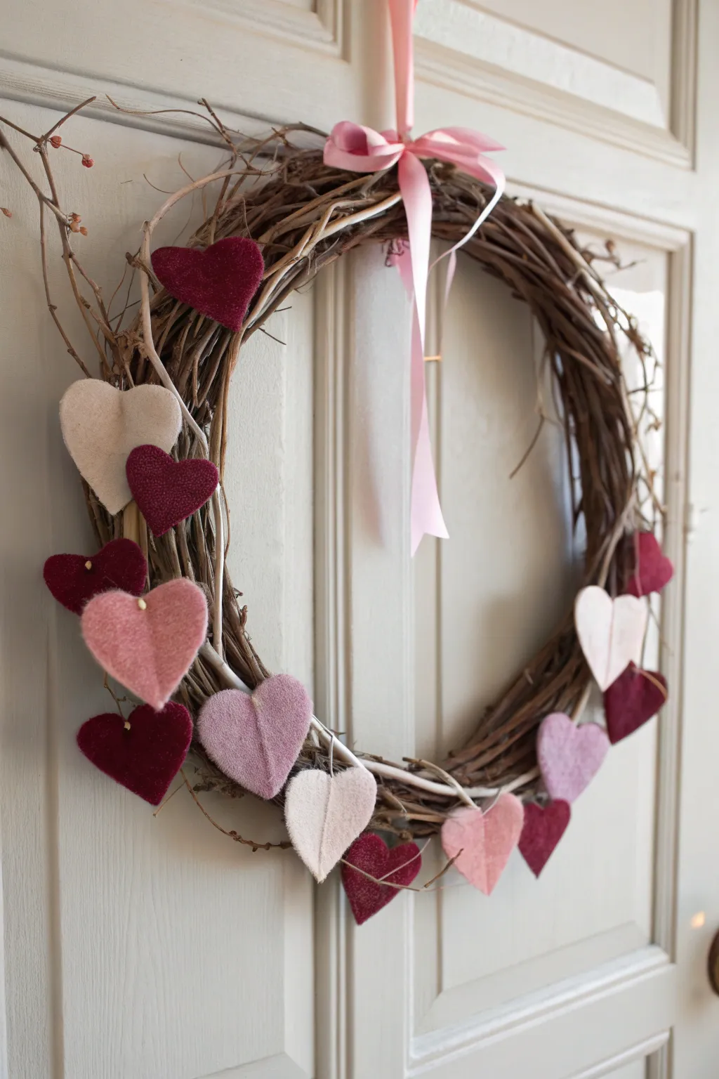Elegance meets simplicity: Craft your own Valentine’s wreath for a heartfelt touch to your home decor.