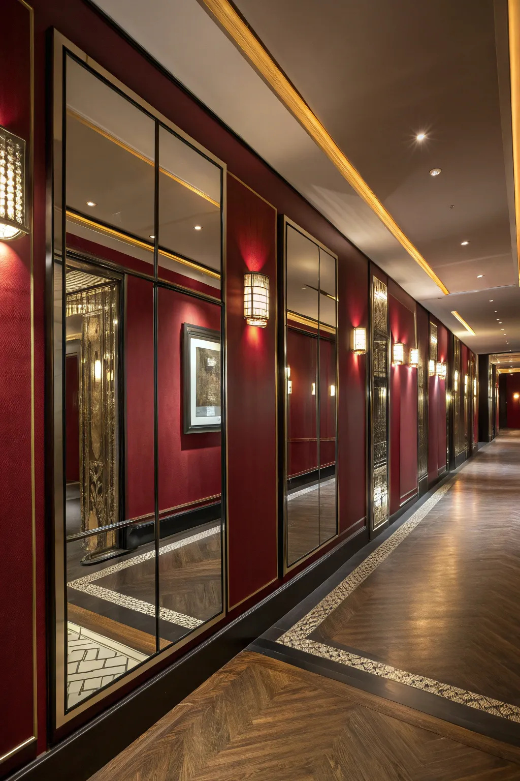 Transform your space with bold mirrored panels—where style meets functionality.