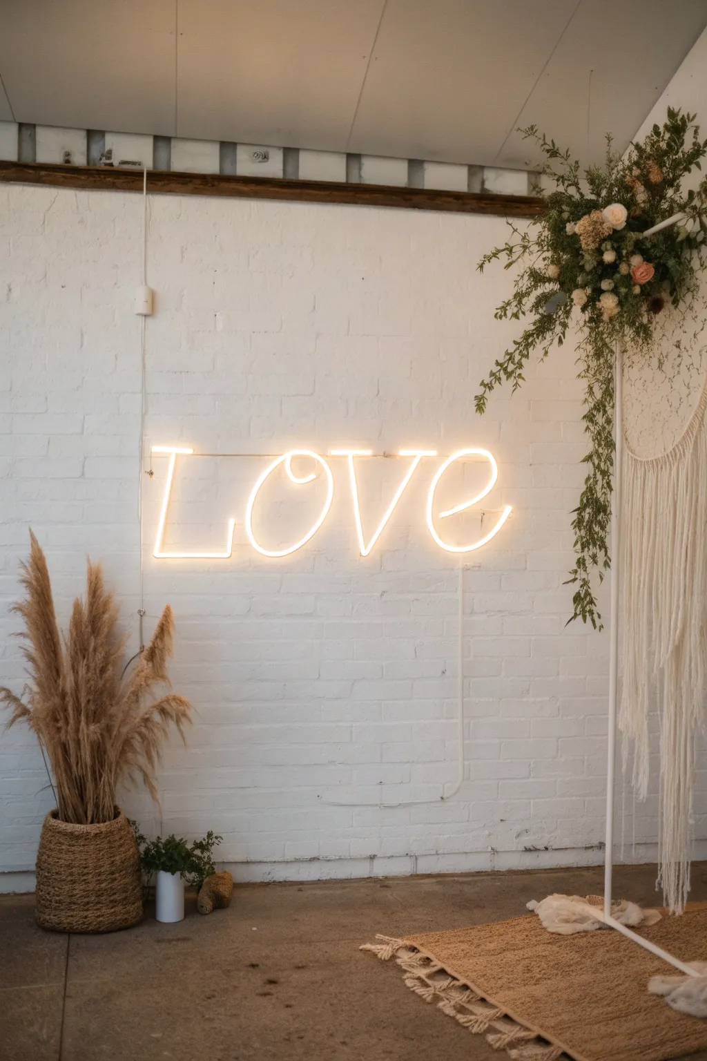 Illuminate your love story with a touch of modern elegance. #WeddingBackdrop #NeonLove