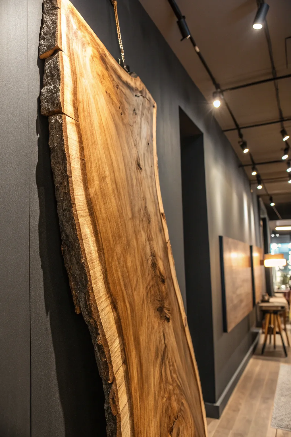 Crafted Nature: Elevate your space with stunning wood slab wall art.
