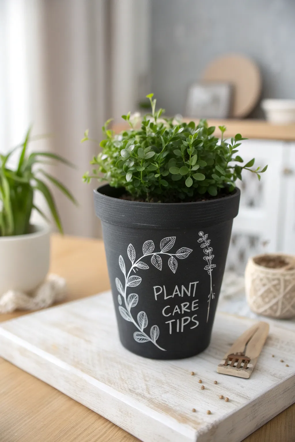 Transform your indoor garden with chalkboard planters—where creativity meets practicality.