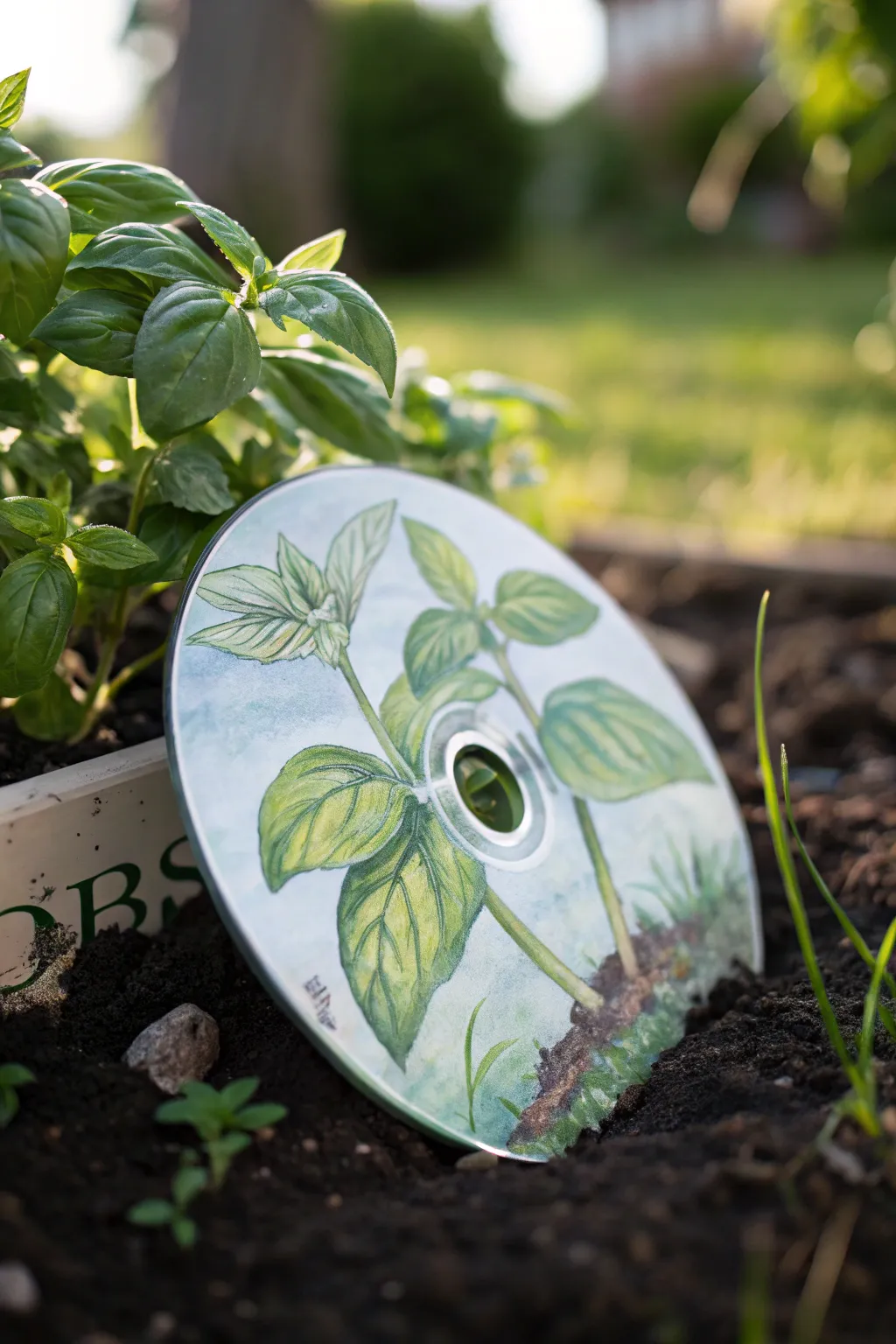 Transform your garden with these charming upcycled DVD markers – where creativity meets nature!