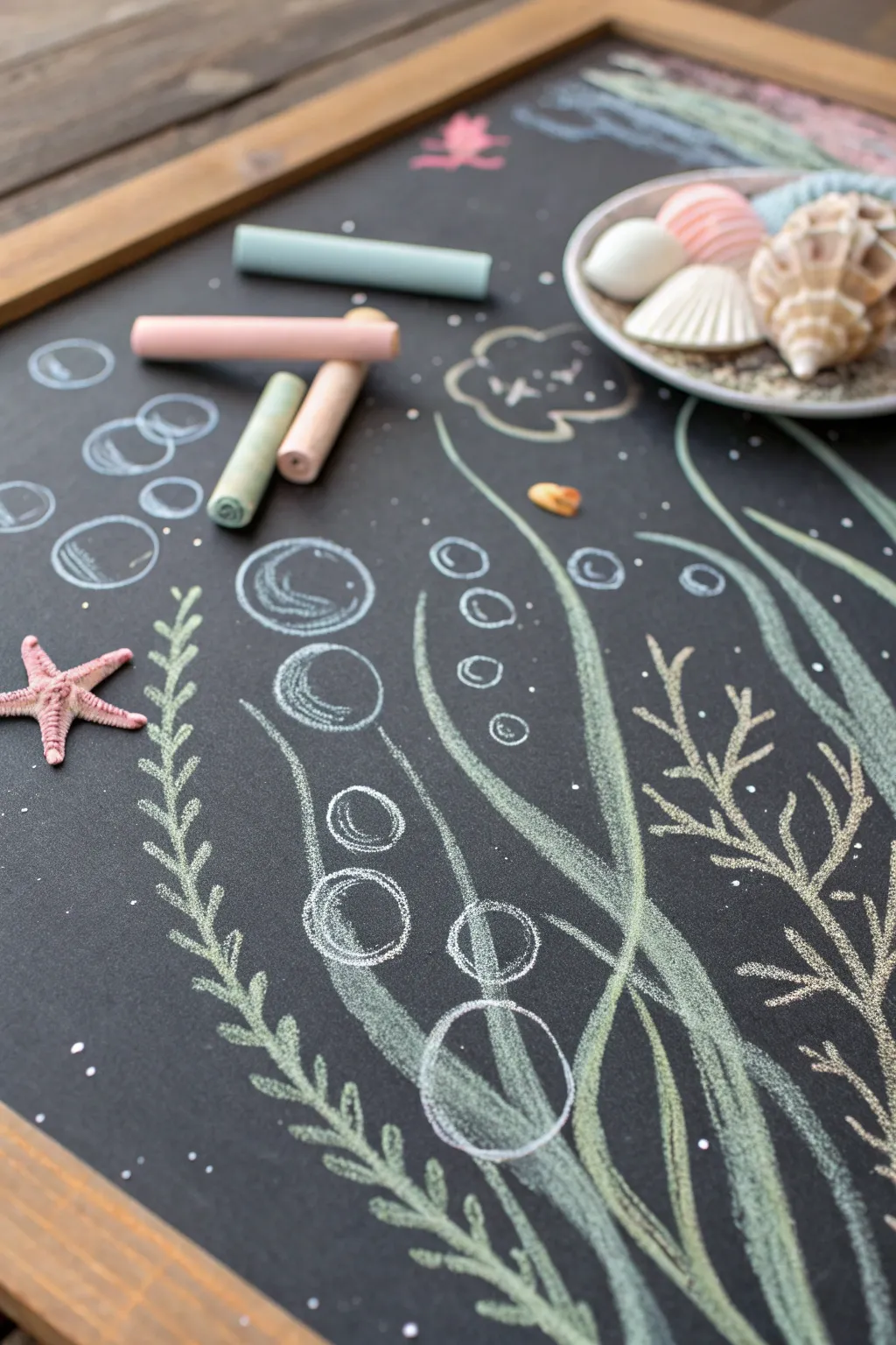 Dive into creativity with this whimsical underwater chalk art!