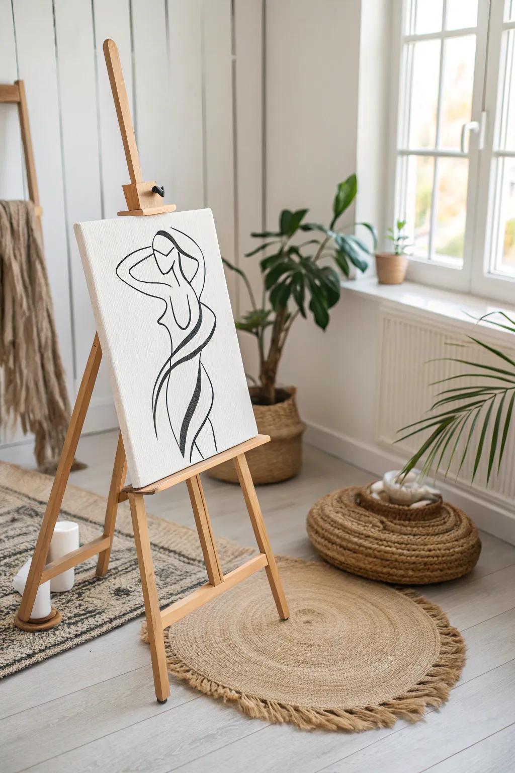 Embrace the elegance of minimalism with abstract line art that speaks volumes through simplicity.