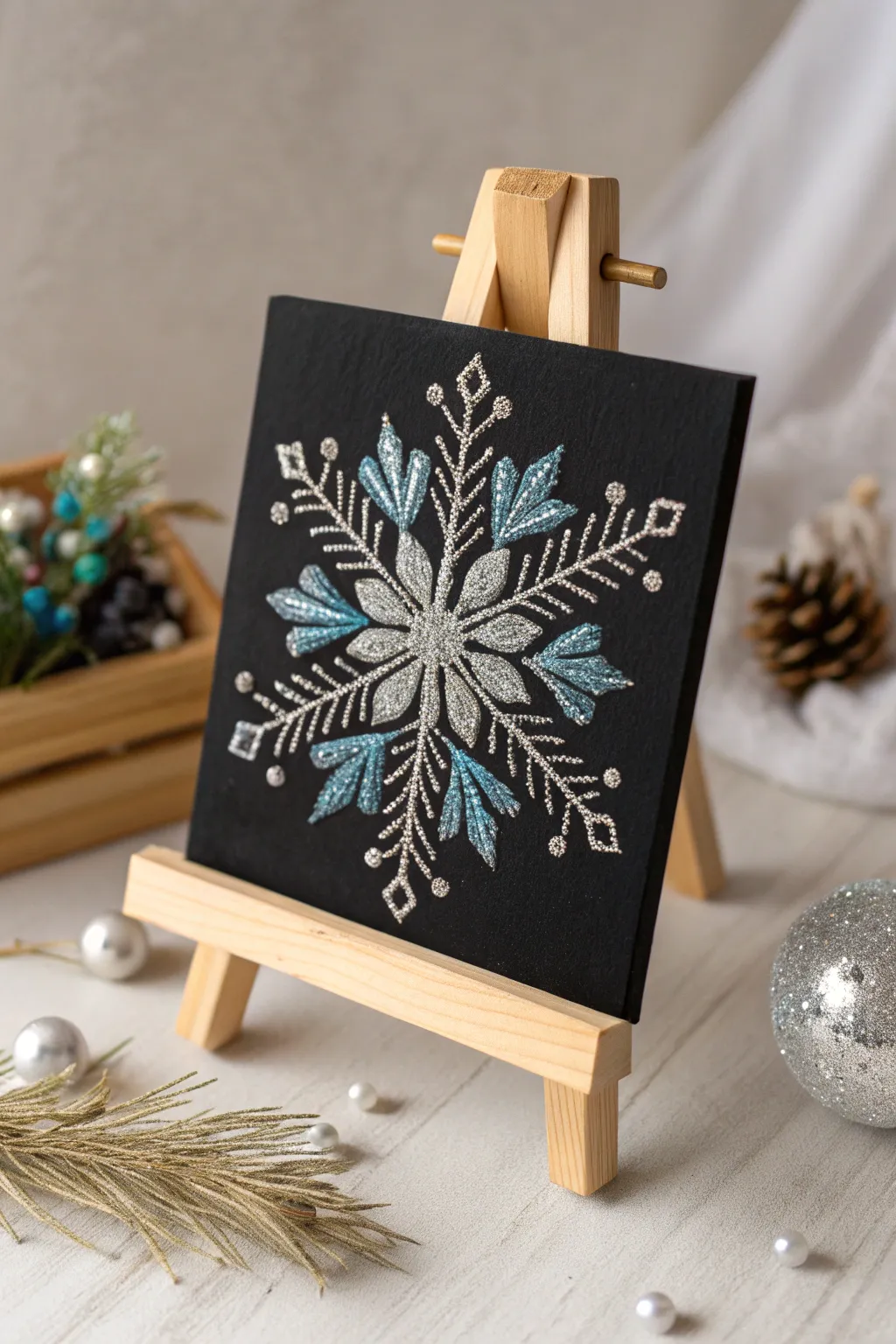 Add a touch of holiday magic with exquisite snowflake scratch art, a perfect blend of simplicity and elegance.