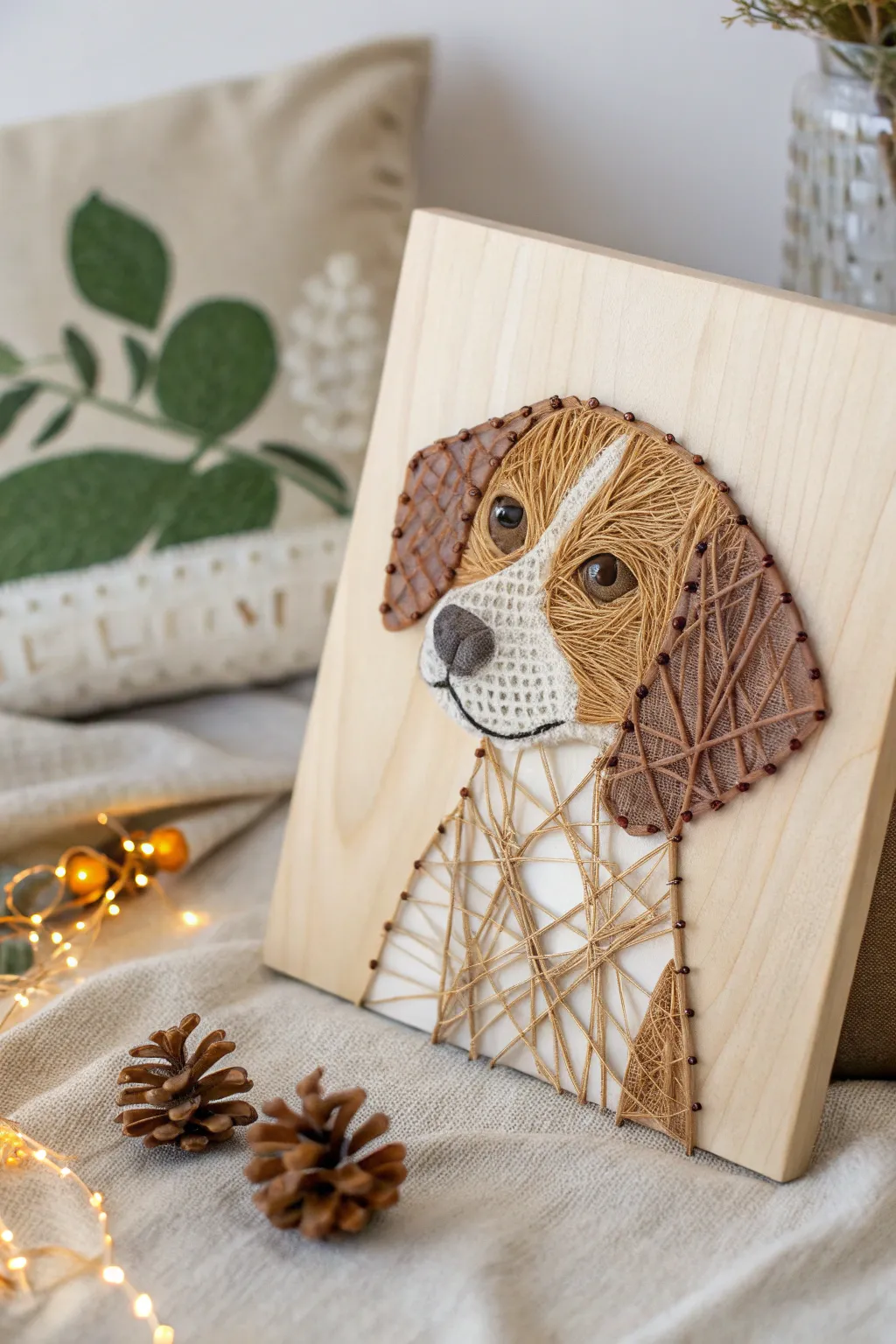 Craft a cherished memory with this stunning string art portrait, where simplicity meets heartfelt artistry.