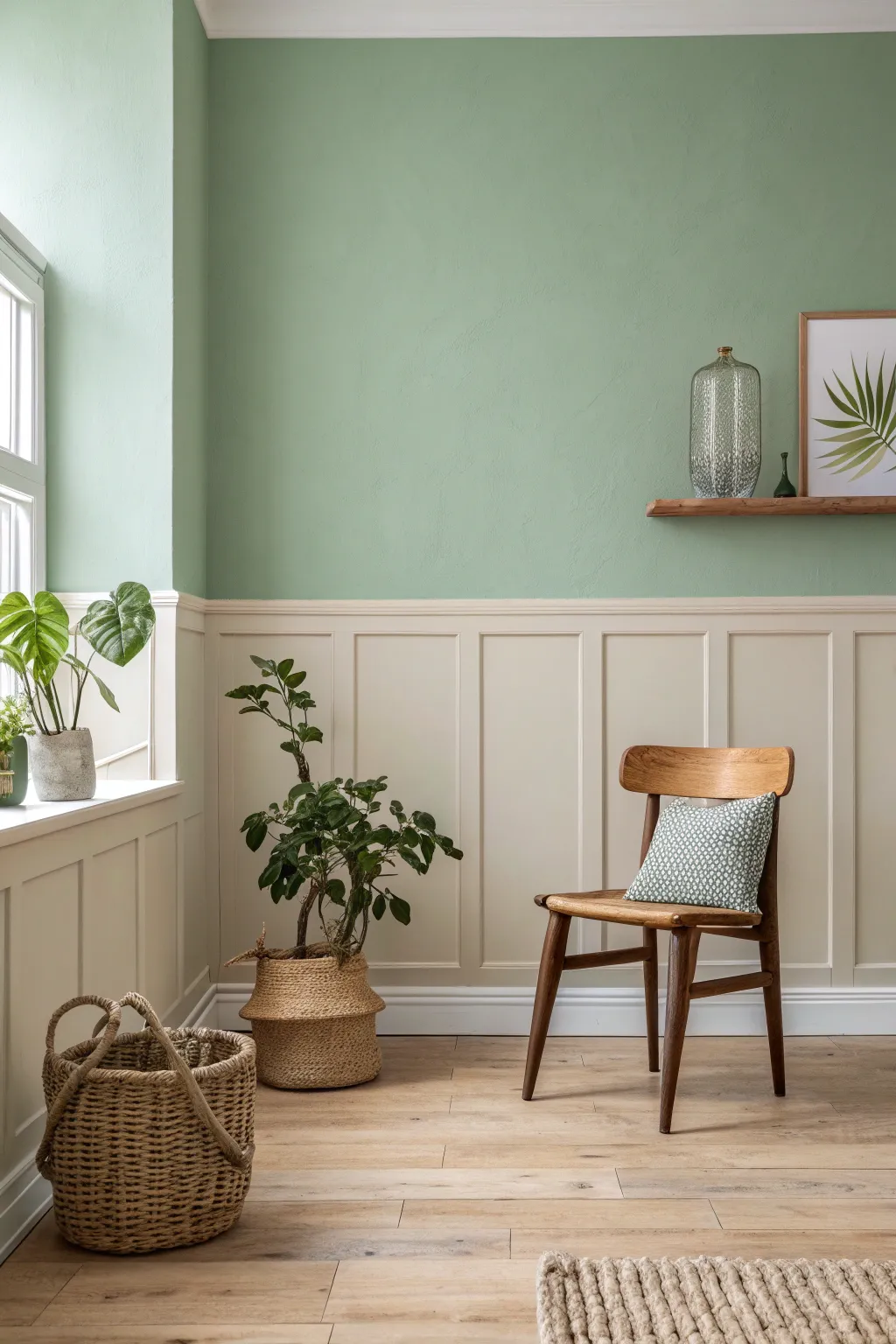 Transform your space with a simple tape line and two colors for effortless elegance.