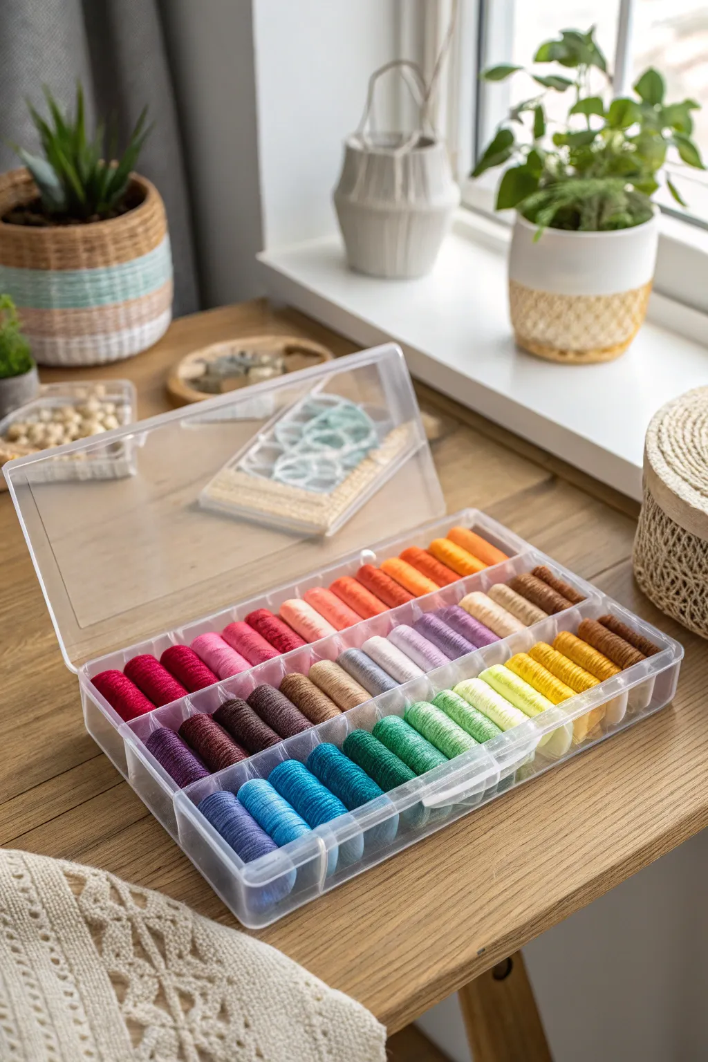 Organize with elegance: Discover the beauty of clear acrylic boxes for your embroidery threads.