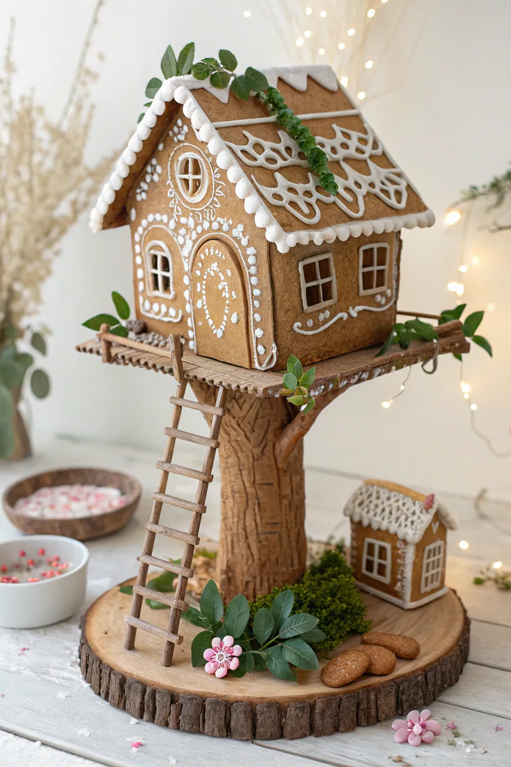 Whimsical adventures await in this enchanting gingerbread treehouse!