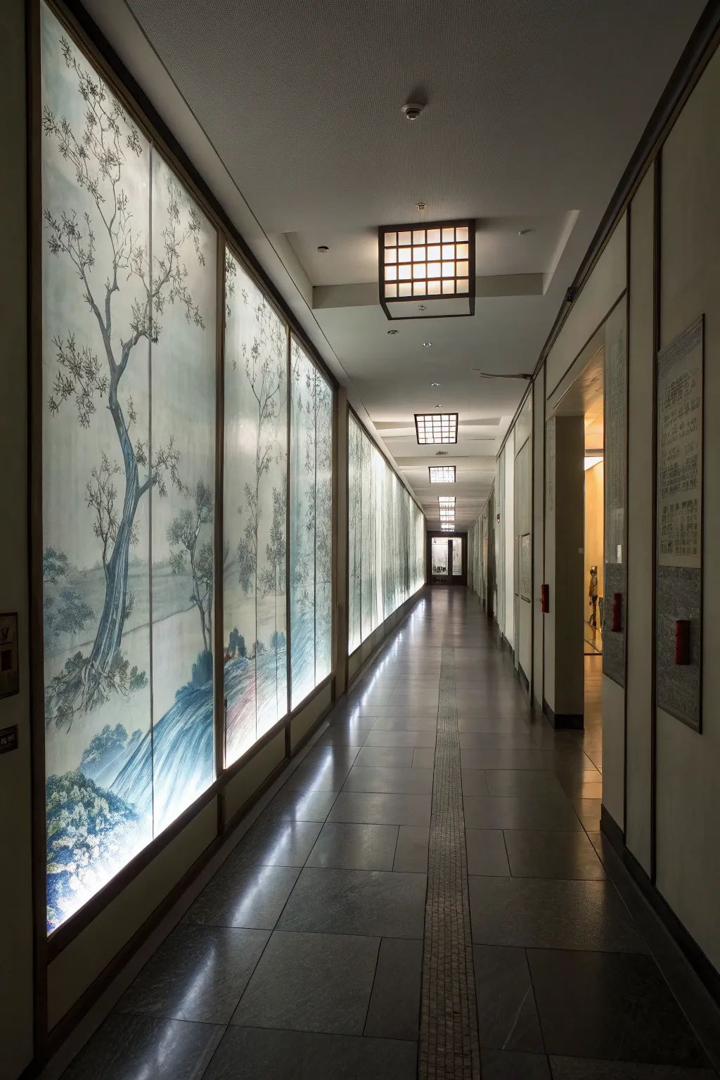 Translucent art panels can brighten up even the darkest spaces.