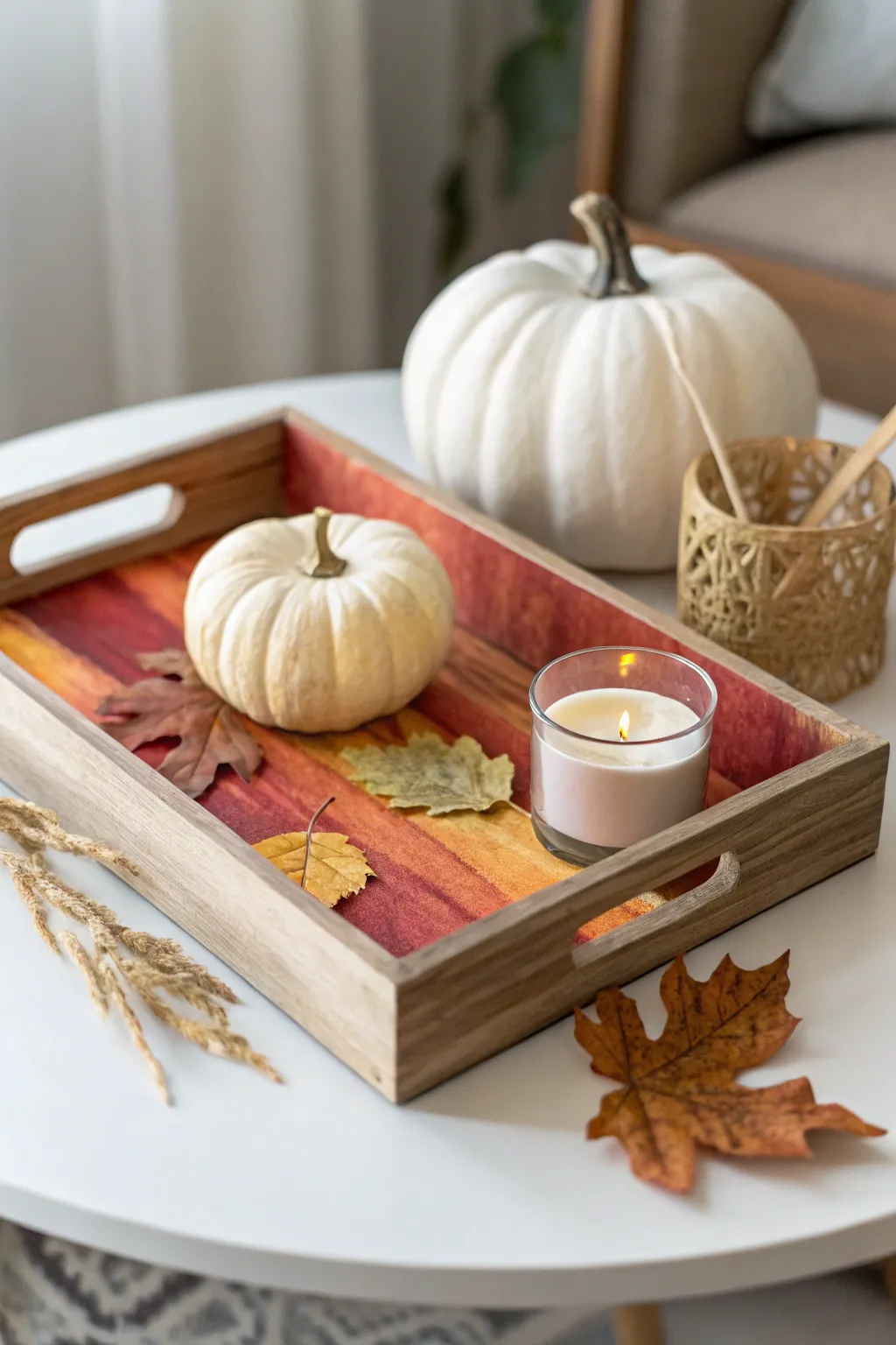 Transform simple finds into autumnal treasures with a touch of creativity and craftsmanship. 🍁🕯️ #FallDecor #DIYMagic