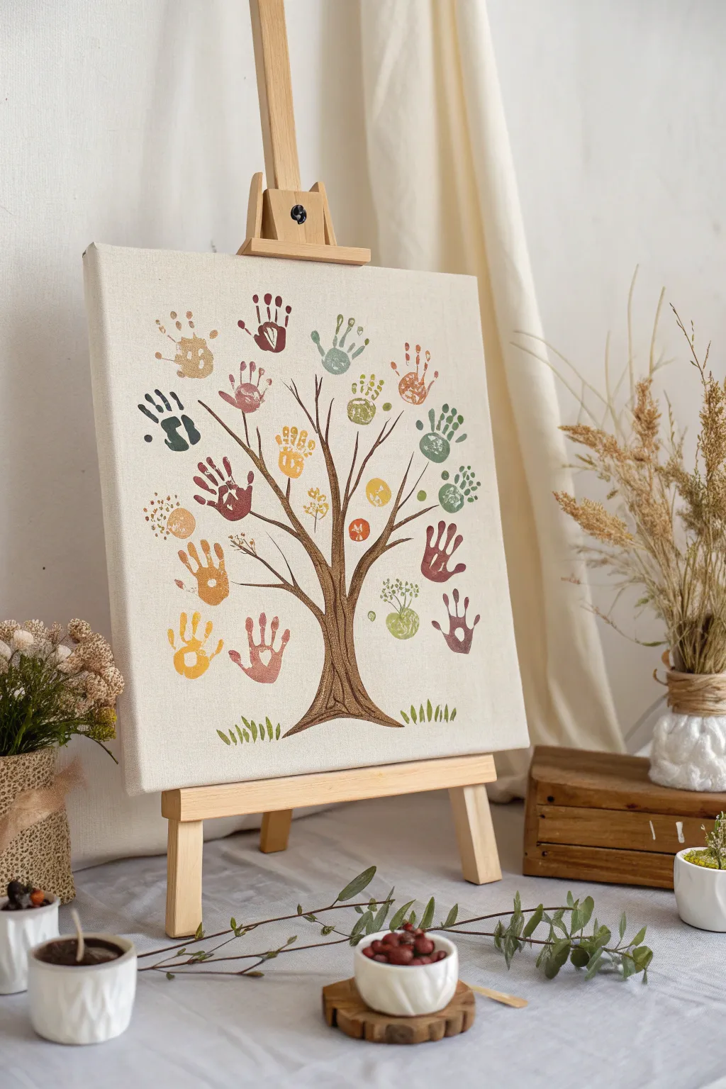 Craft a family masterpiece with handprint trees – where every branch tells a story.