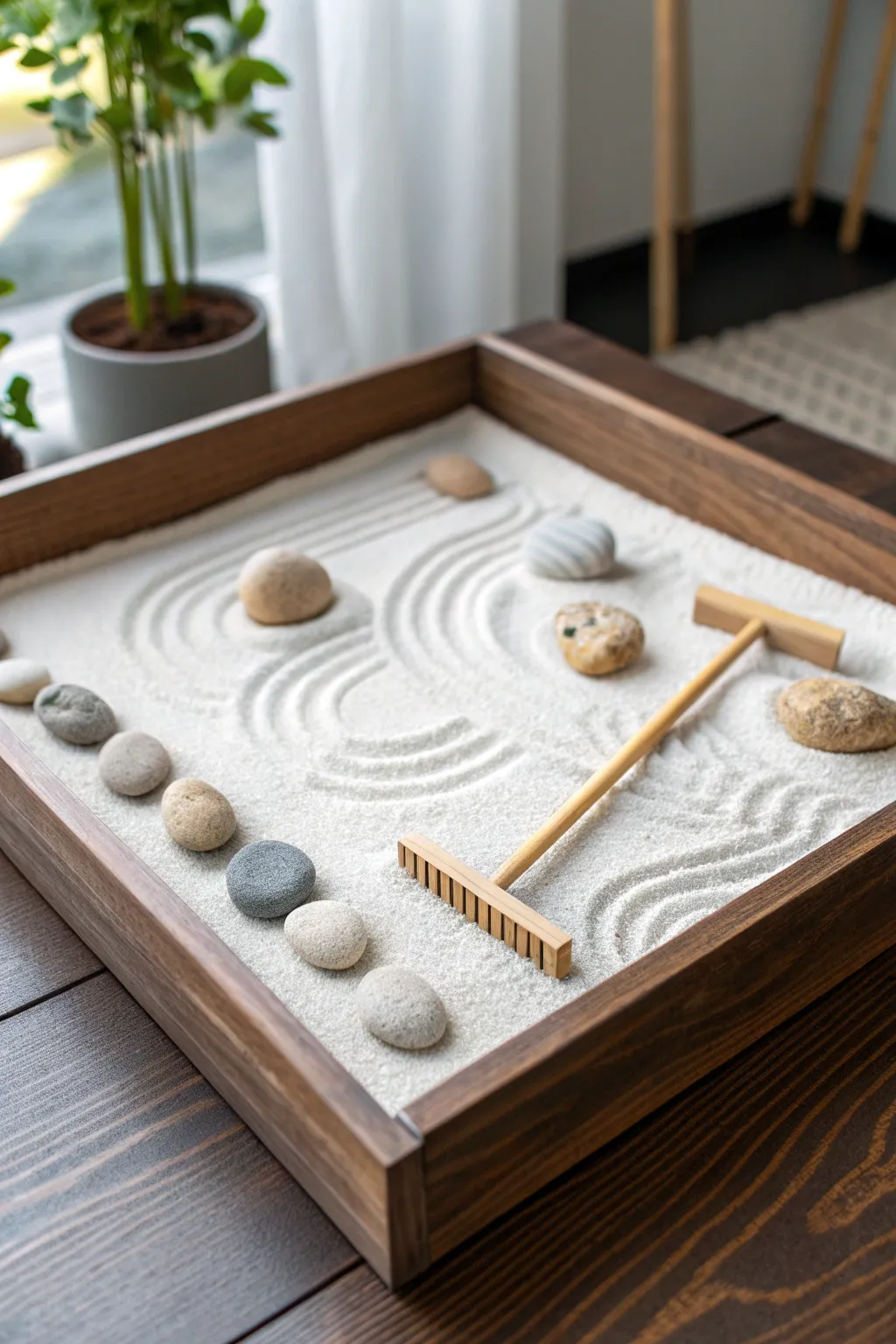 Embrace serenity with a handcrafted mini zen garden, a thoughtful gift for Dad's peaceful moments.