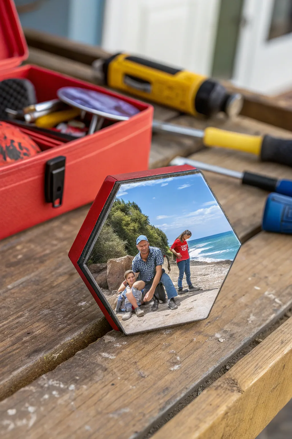 Craft a memory: Transform moments into vibrant photo magnets for Father's Day.