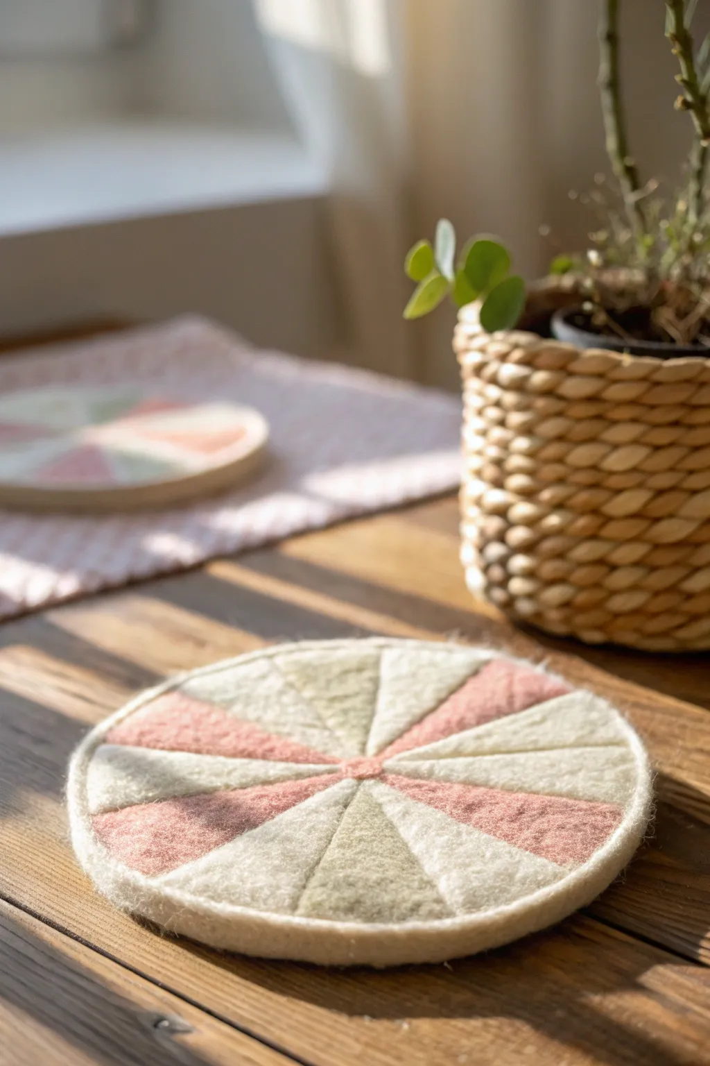Elevate your decor with handcrafted felt coasters that blend style and functionality.
