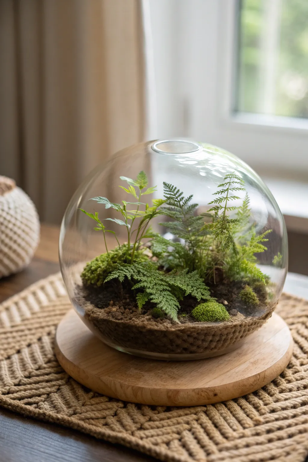 Bring the tranquility of a forest floor into your home with this elegant fern terrarium.