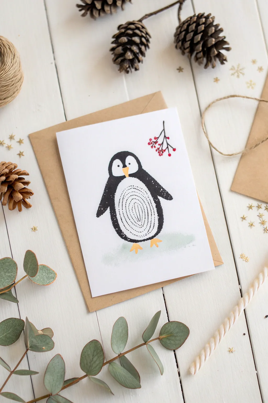 Spread holiday cheer with the charm of handmade penguin cards!