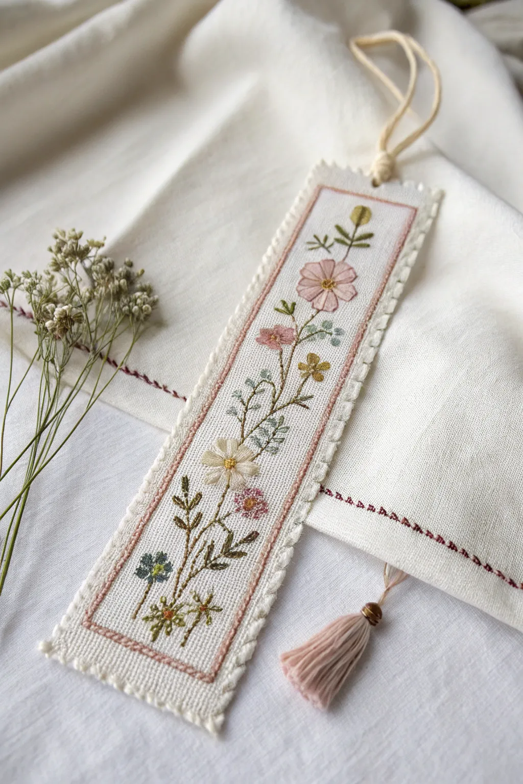 Elevate your reading experience with a handcrafted cross-stitched bookmark, where simplicity meets artistry.