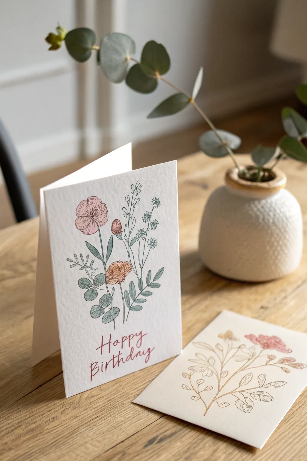 Effortlessly elegant: Floral stamped birthday card designs for a touch of natural beauty.