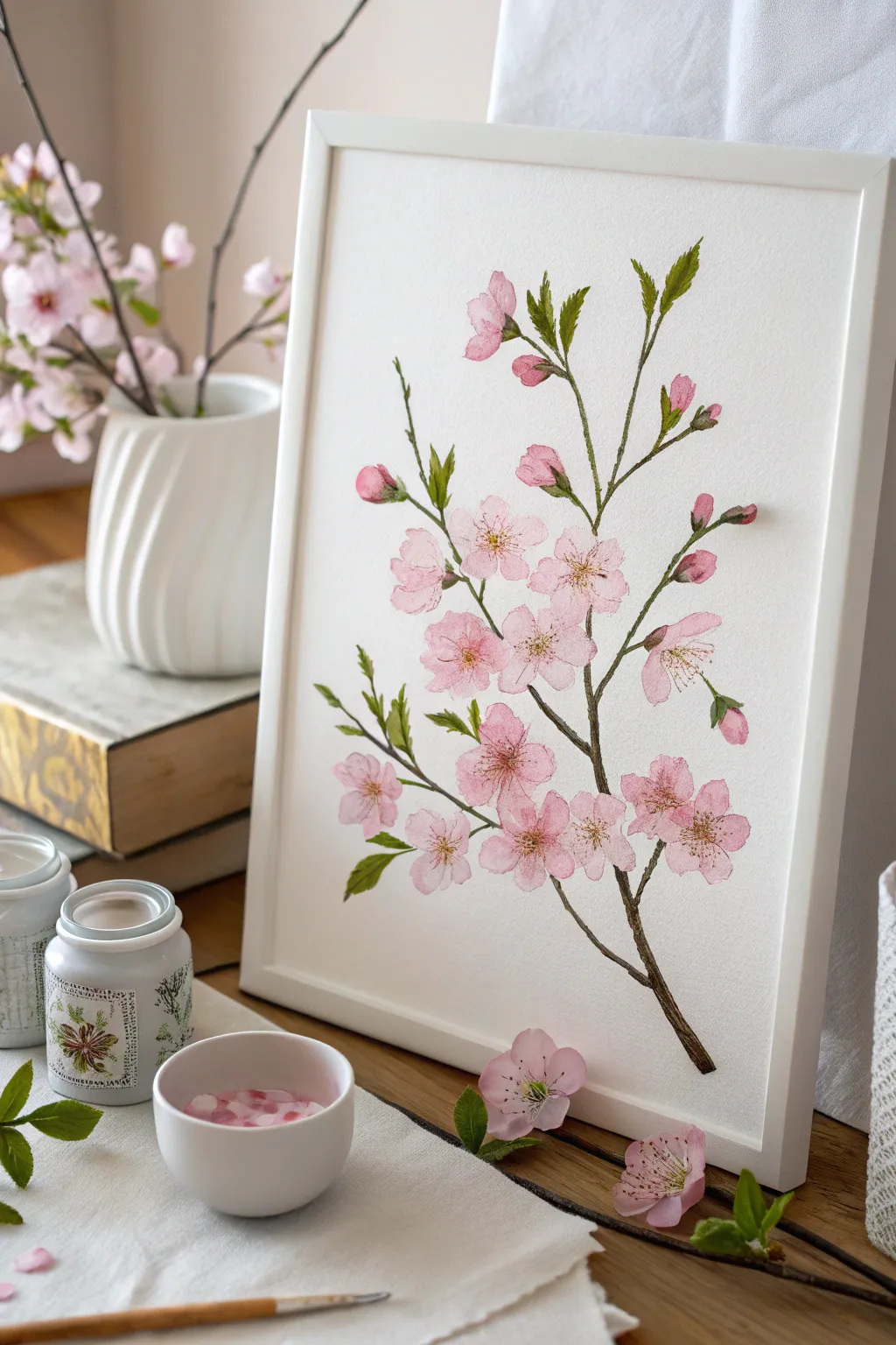 Discover the art of simplicity with cherry blossom elegance created effortlessly with Q-tips.