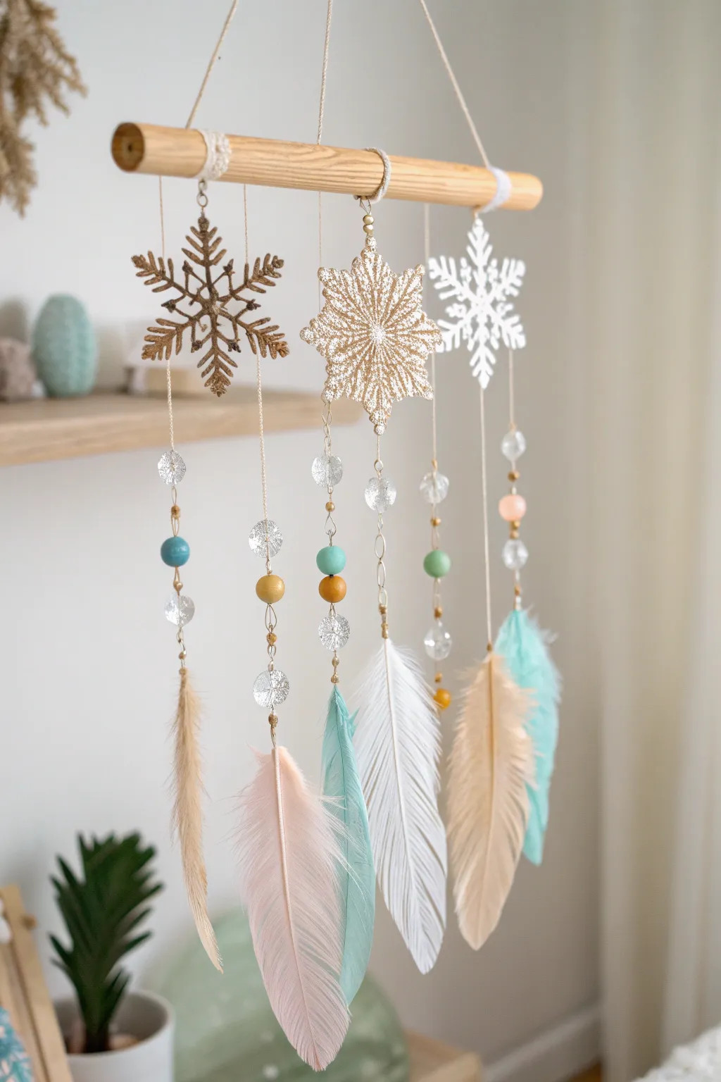 Embrace the beauty of all four seasons with this serene, handcrafted mobile. Perfect for adding a touch of nature-inspired calm to any space.