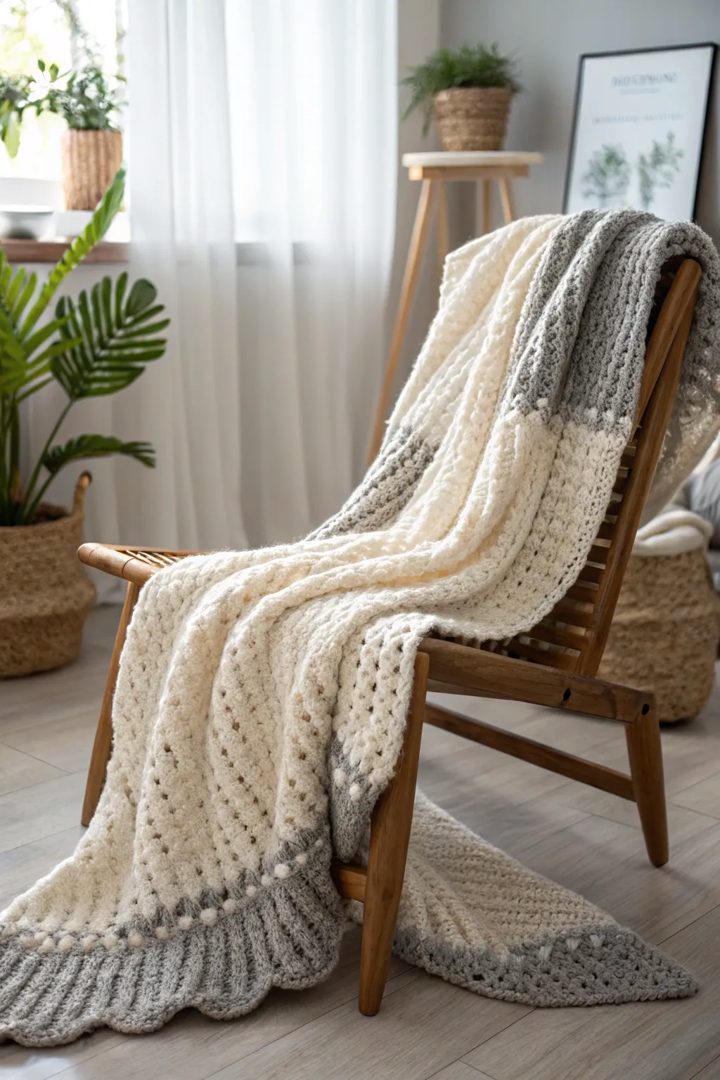 Embrace the elegance of the Alpine stitch in your crochet creations, where simplicity meets natural beauty.