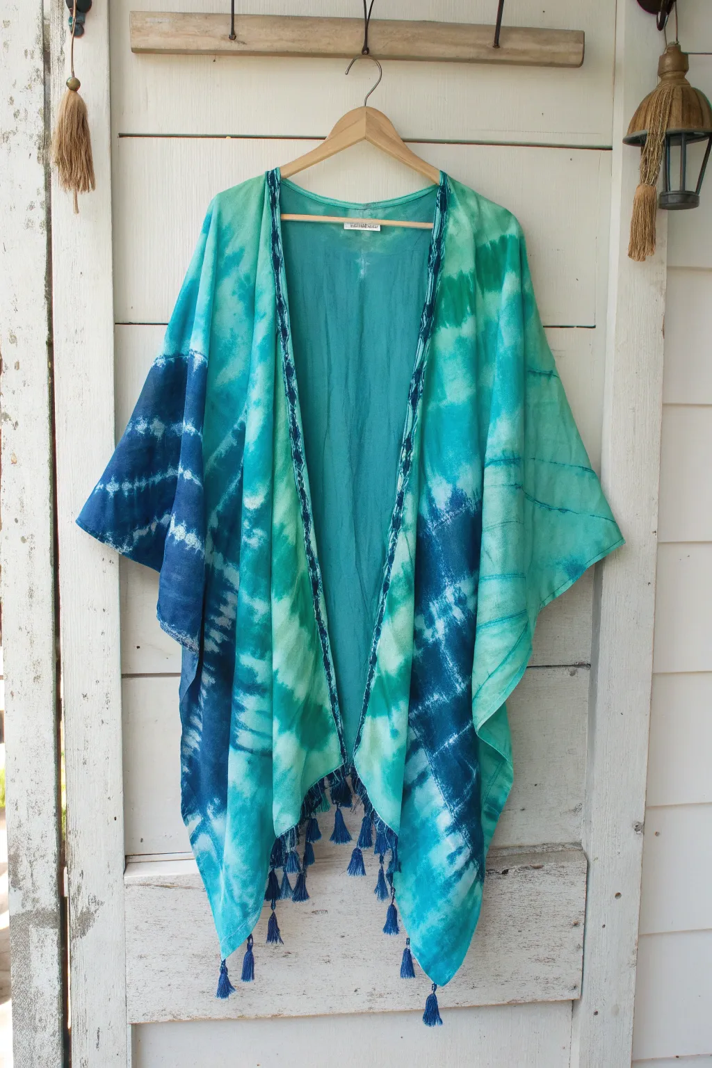 Dive into ocean hues with this chic tie-dye swim cover-up, perfect for your next beach adventure.