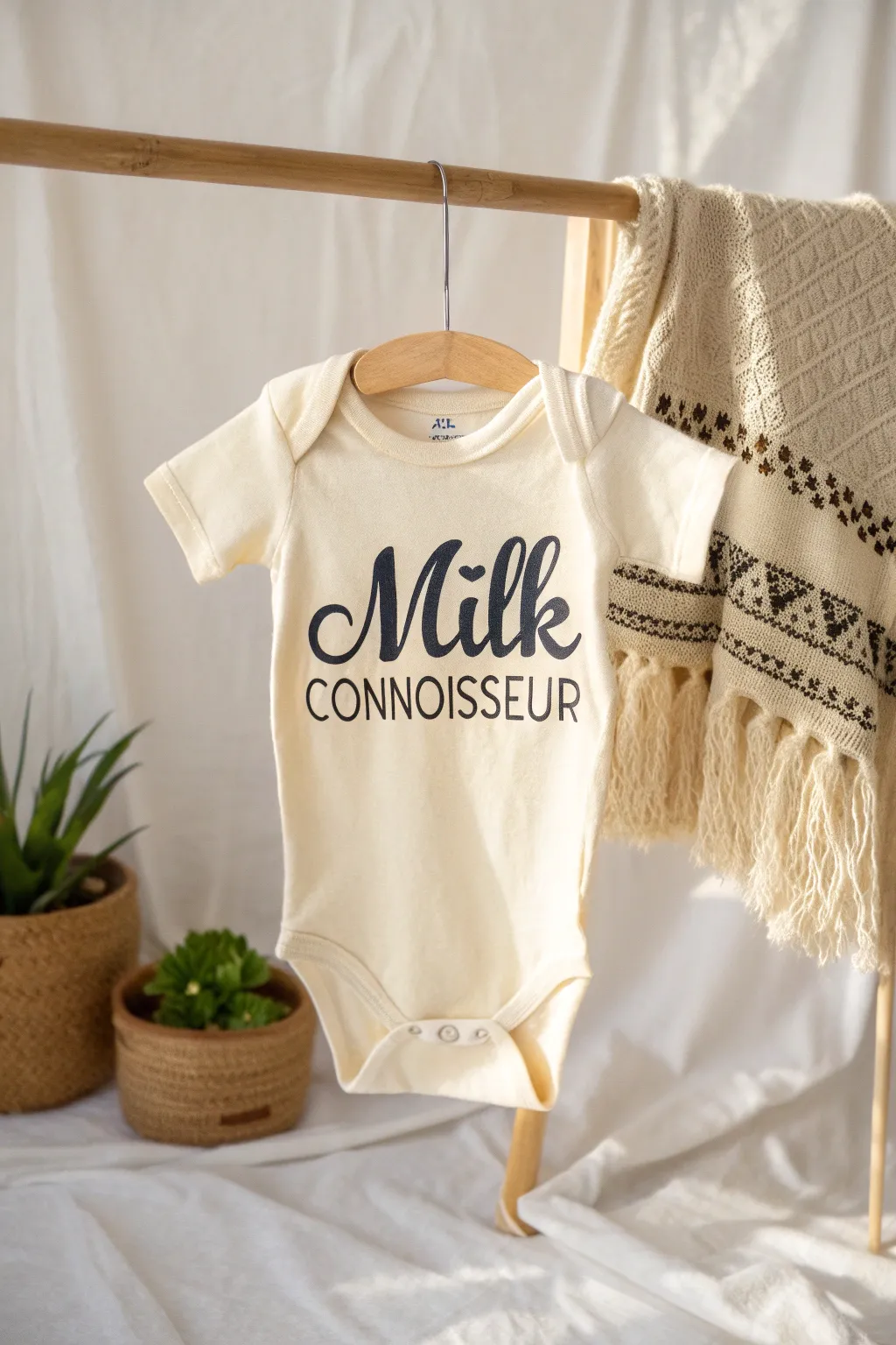 For the discerning little palate: the 'Milk Connoisseur' onesie – where style meets sweetness.
